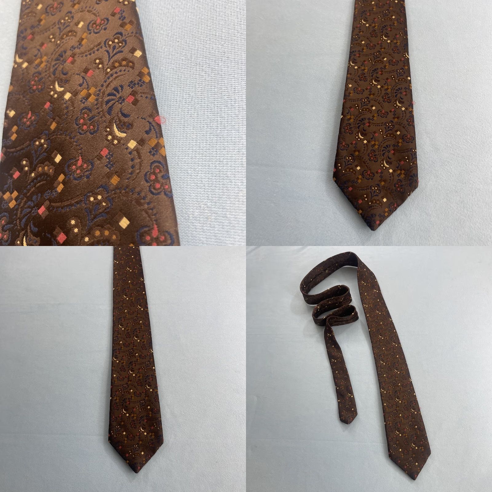 JCPenney VINTAGE JCPenney The Men's Shop Neck Tie Woven Paisley Deco Dot Brown 3x56 Capsule Necktie 1970s Men Tie Brown Size ONE SIZE - 9 Thumbnail