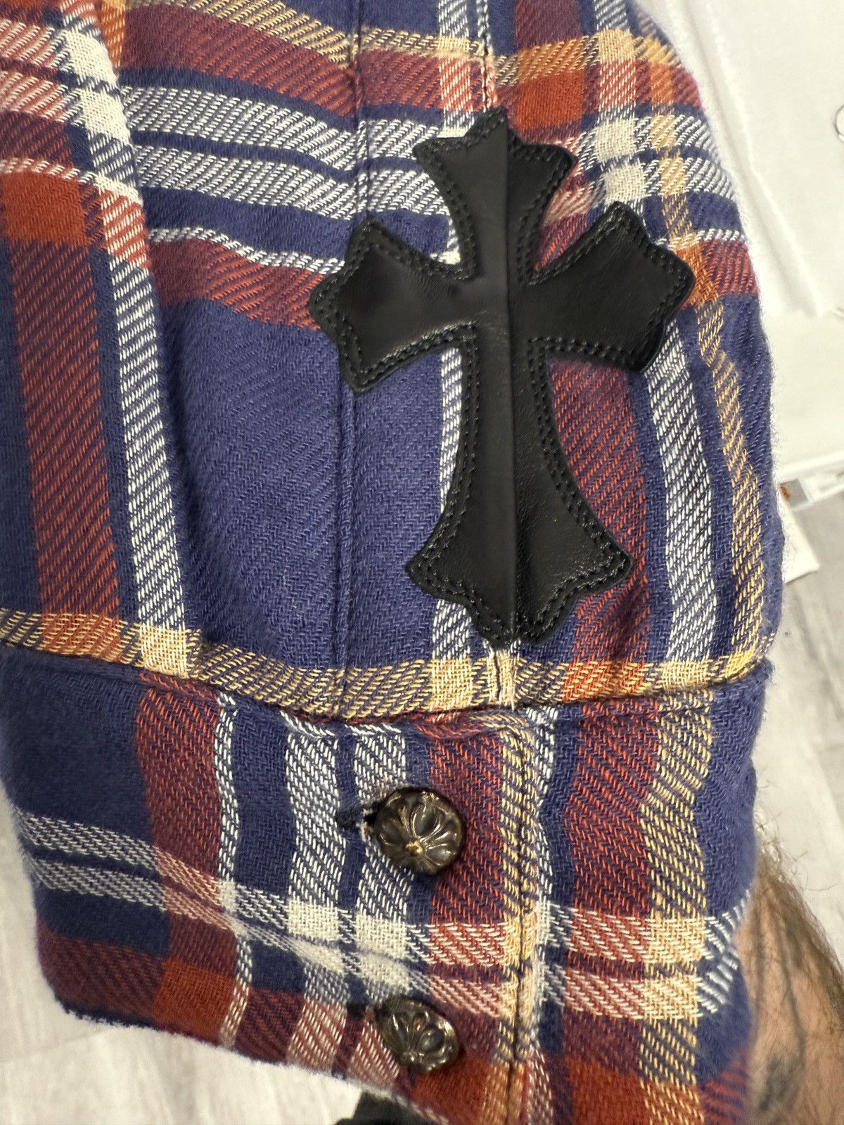 Chrome Hearts Chrome Hearts Leather Cross Patch Flannel Size US L / EU 52-54 / 3 - 4 Thumbnail
