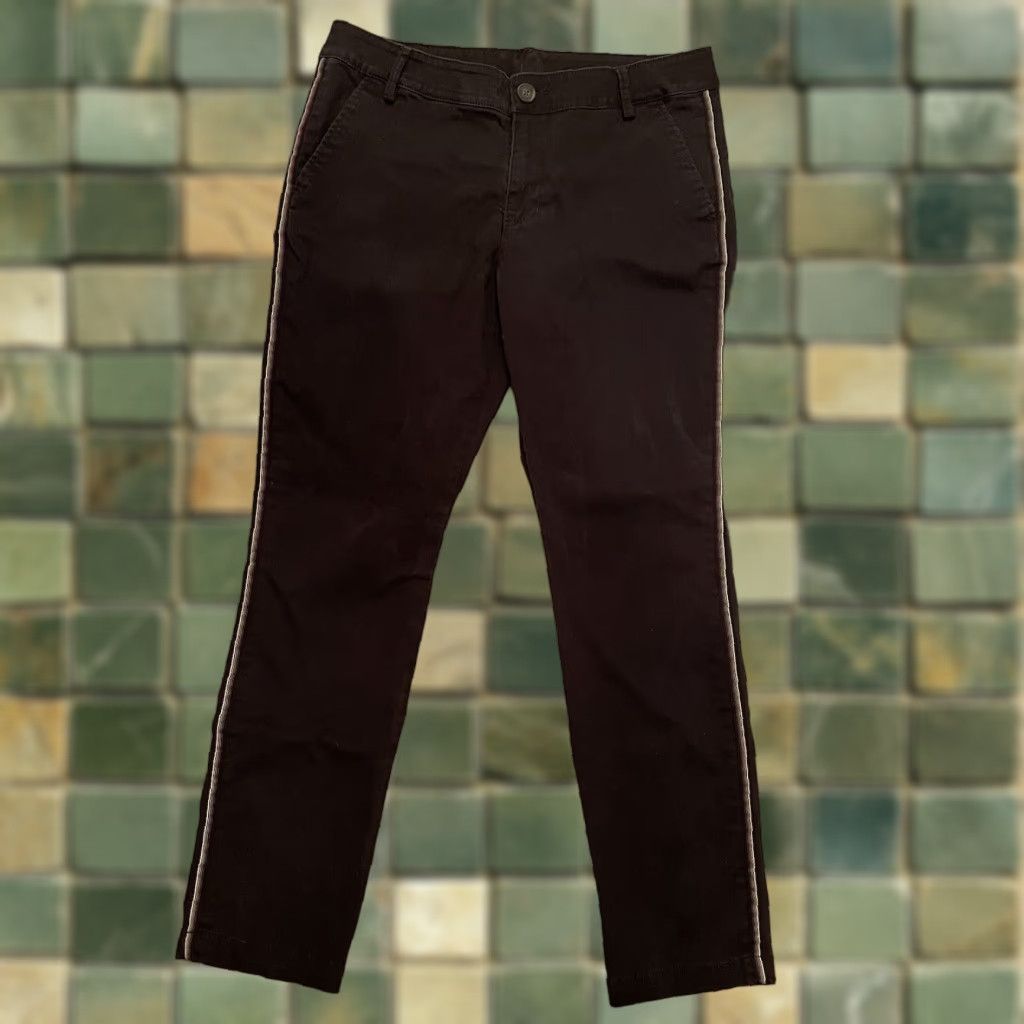 Vintage Cabi The Peyton Trouser Size 8 Women’s Black Pants Side tuxedo Stripe 5313 Size 30" / US 8 / IT 44 - 1 Thumbnail