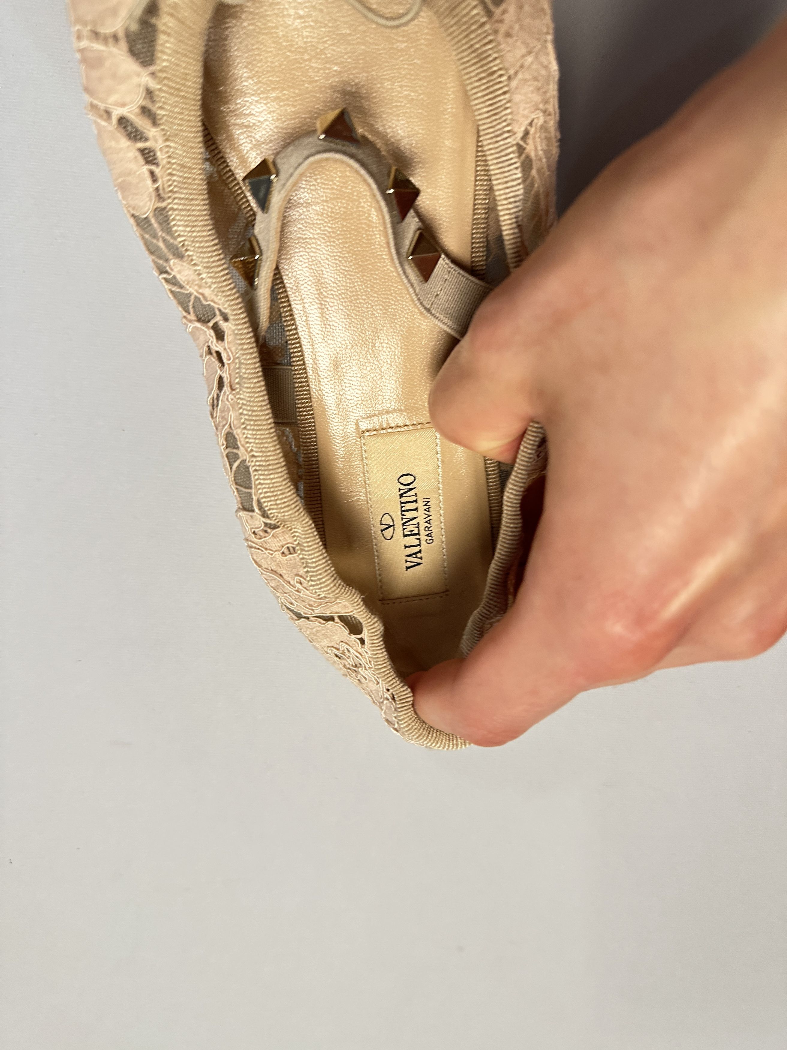 Valentino Valentino Pink Lace Rock Stud Ballet Flat Shoes Size US 9 / IT 39 - 16 Thumbnail
