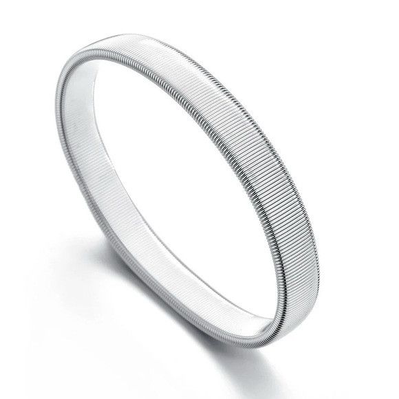 Other Men Stainless Steel Style Elastic Metal Armband Bracelet (S) Size ONE SIZE - 4 Thumbnail