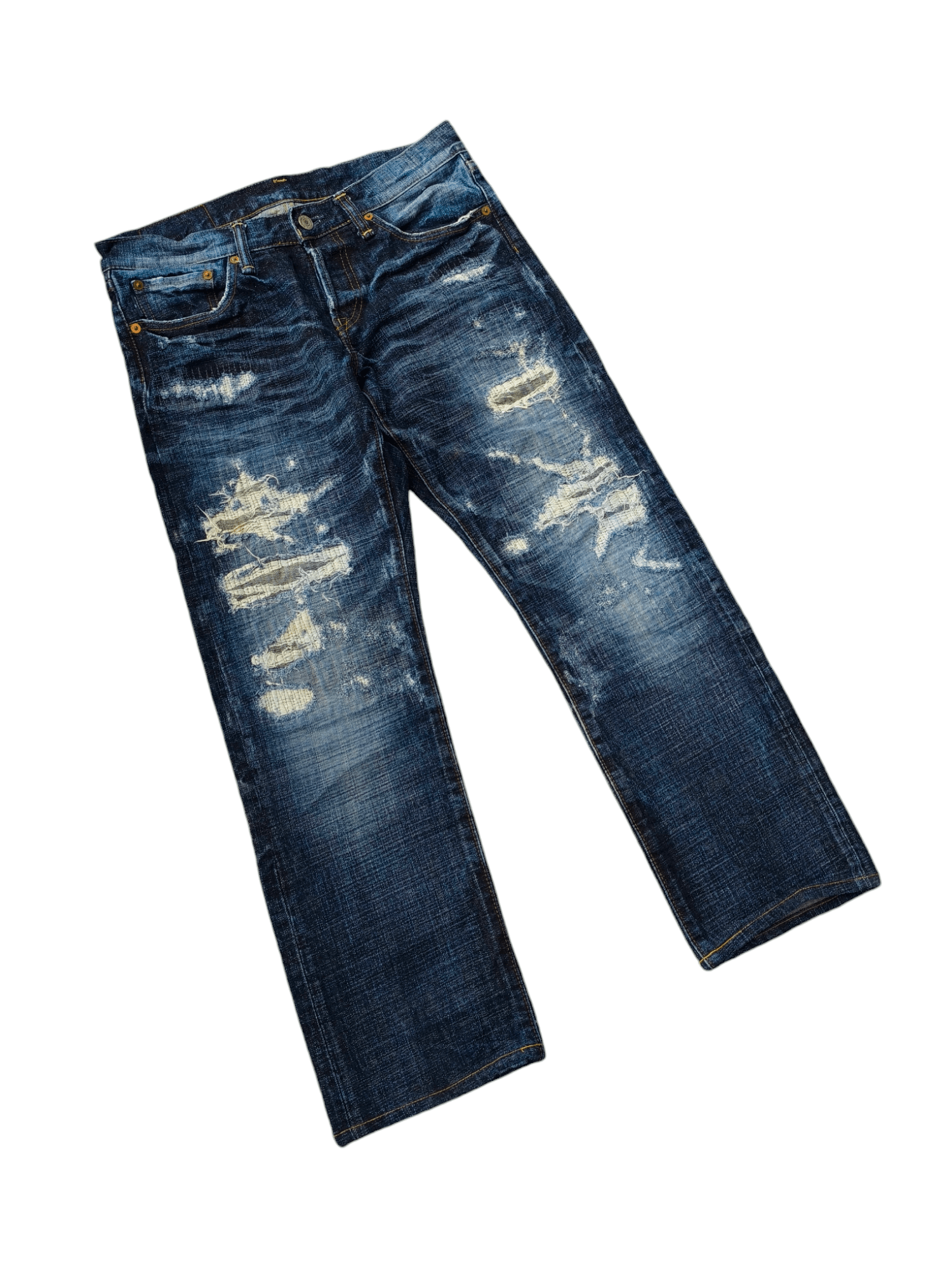 Eternal × Japanese Brand JAPAN ETERNAL DISTRESSED JEANS Size US 32 / EU 48 - 1 Thumbnail