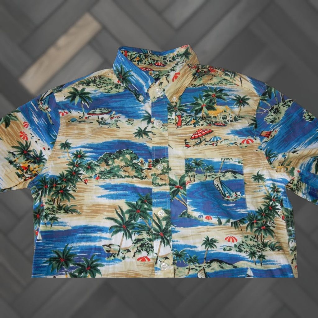 J.Crew J.CREW Men's Hawaiian Button-Up Shirt Size S Short Sleeve Blue Cotton Size US S / EU 44-46 / 1 - 1 Thumbnail