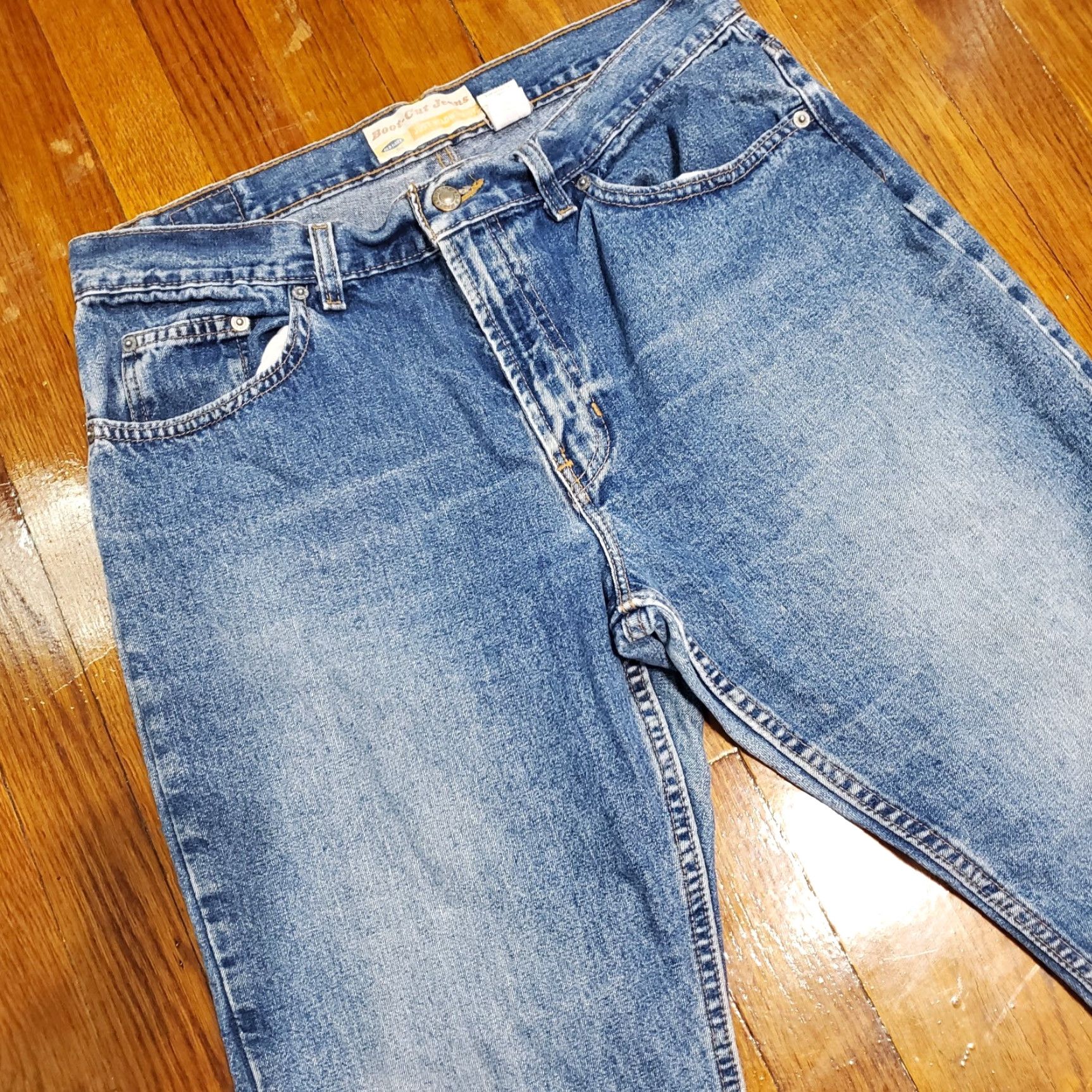 Old Navy VINTAGE Old Navy Jeans Women 12 Short Bootcut Mid Rise Denim Blue 90s Retro USA Womens Size 34" / US 12 / IT 48 - 6 Thumbnail