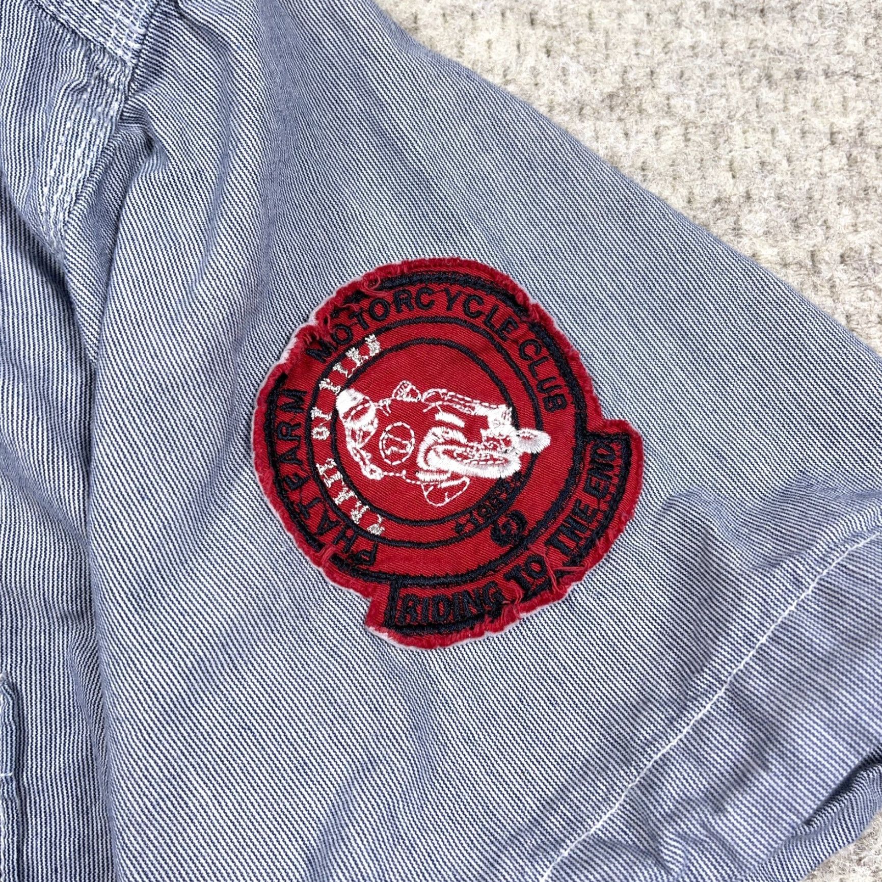 Phat Farm VINTAGE Phat Farm Shirt Men 2XL Blue Button-Up Short Sleeve Biker Motorcycle Club Embroidered Logo Stripe Pattern Classic Top Sportswear Size US XXL / EU 58 / 5 - 4 Thumbnail