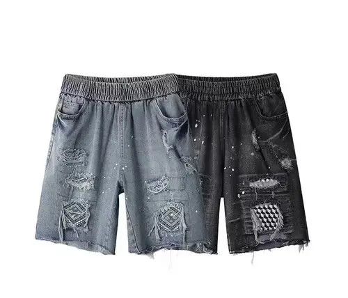 Japanese Brand 20SS Indigo Union Japan Black Denim Distressed Shorts Size US 33 - 4 Thumbnail