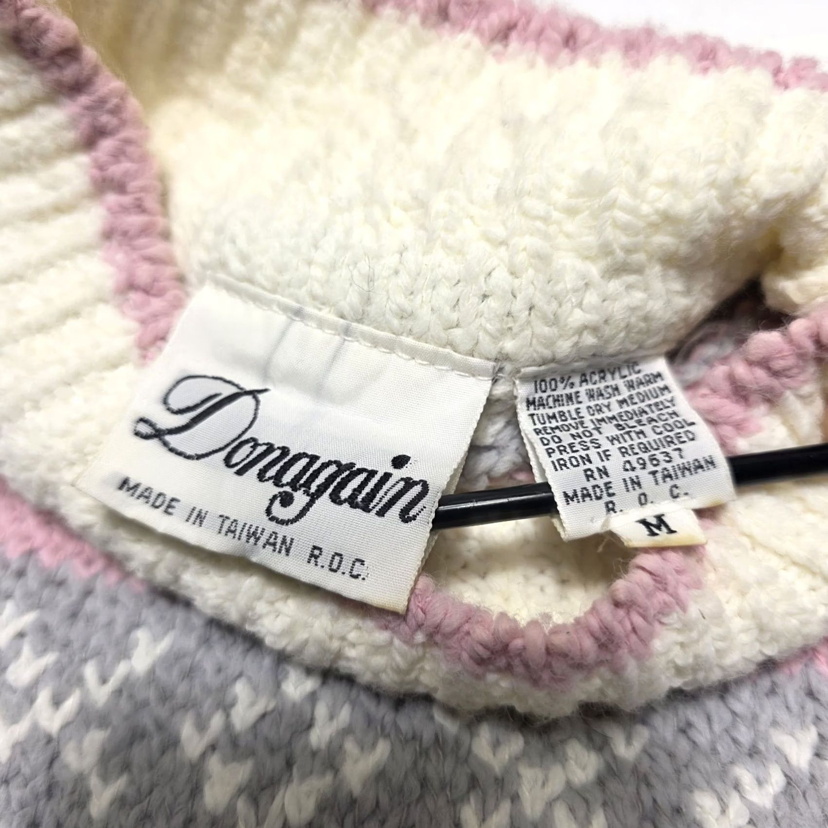 Vintage VINTAGE Knitted Mock Sweater Women's Medium 80s Geometric Acrylic Pullover Size M / US 6-8 / IT 42-44 - 6 Thumbnail