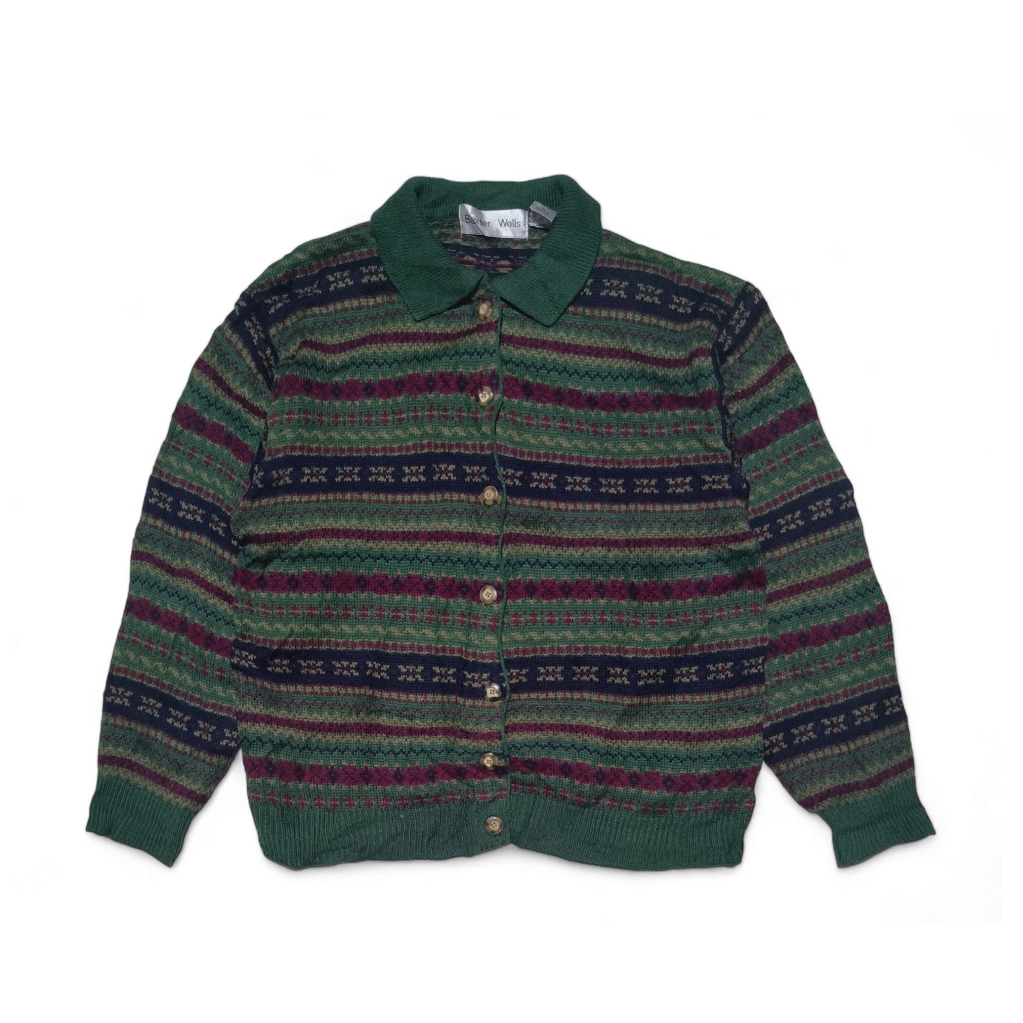 Other Vintage 80s BAXTER & WELLS Ethnic Motifs Knit Sweater Size US M / EU 48-50 / 2 - 1 Thumbnail