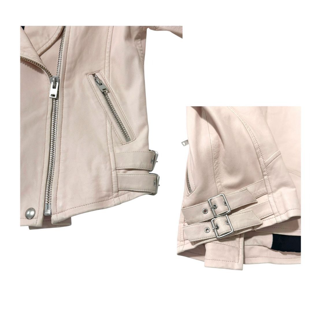 Iro IRO Ashville cropped washed-leather biker jacket, Nude Size M / US 6-8 / IT 42-44 - 11 Thumbnail