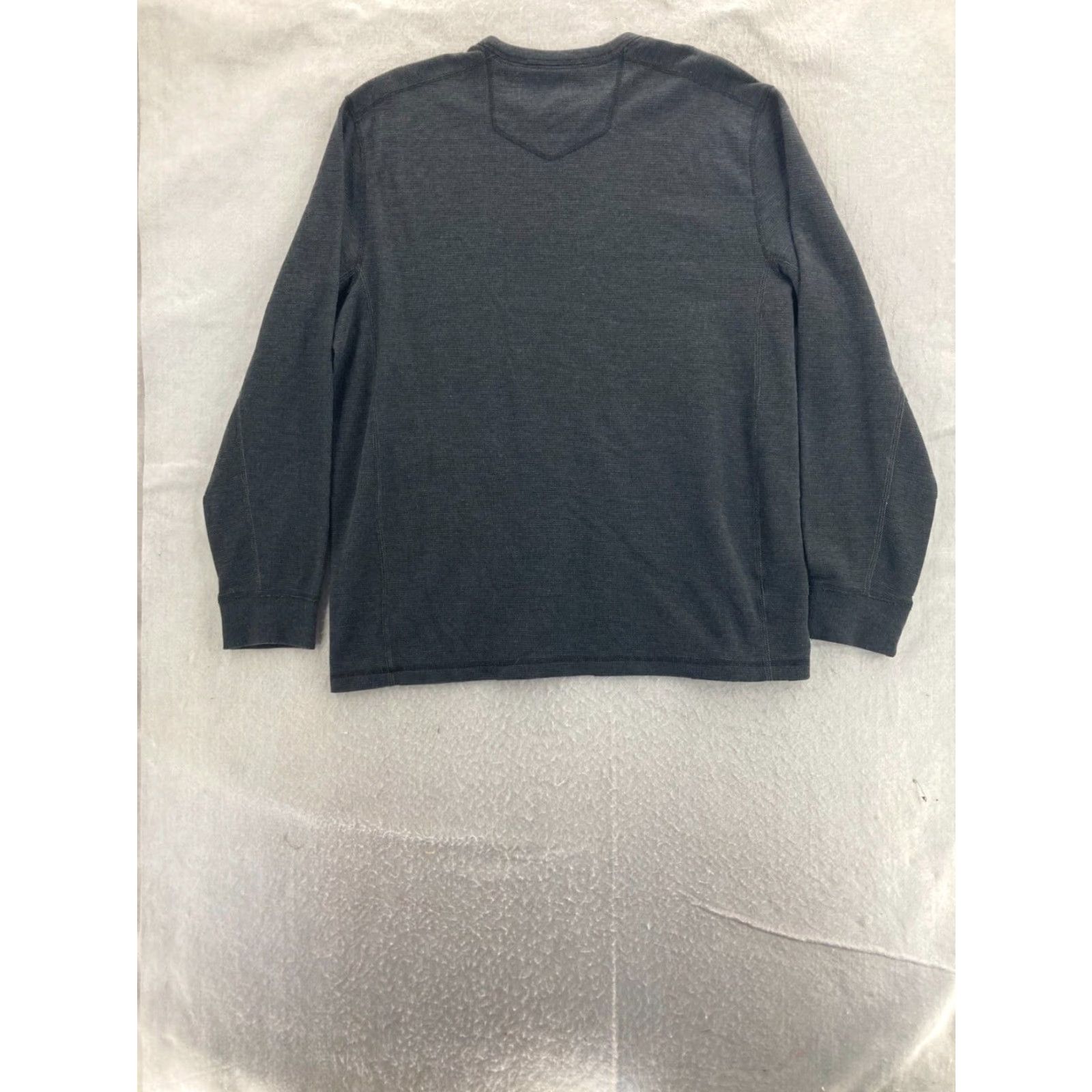 Eddie Bauer Eddie Bauer Striped Henley Collar Short Sleeve Shirt Mens XL Gray Size US XL / EU 56 / 4 - 7 Thumbnail