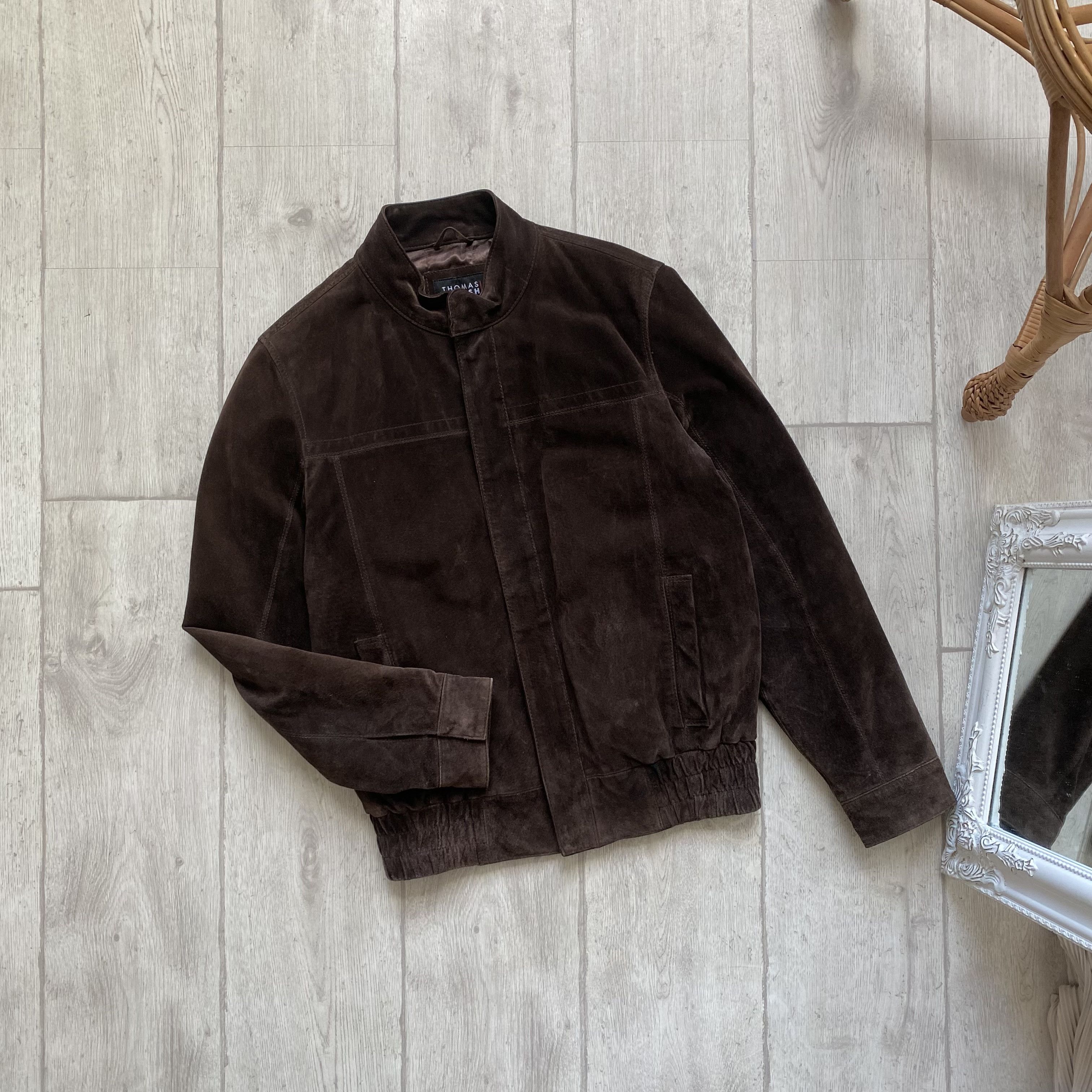 Genuine Leather Thomas Vintage Bomber Leather Suede Jacket Brown Y2K Size US S / EU 44-46 / 1 - 1 Thumbnail