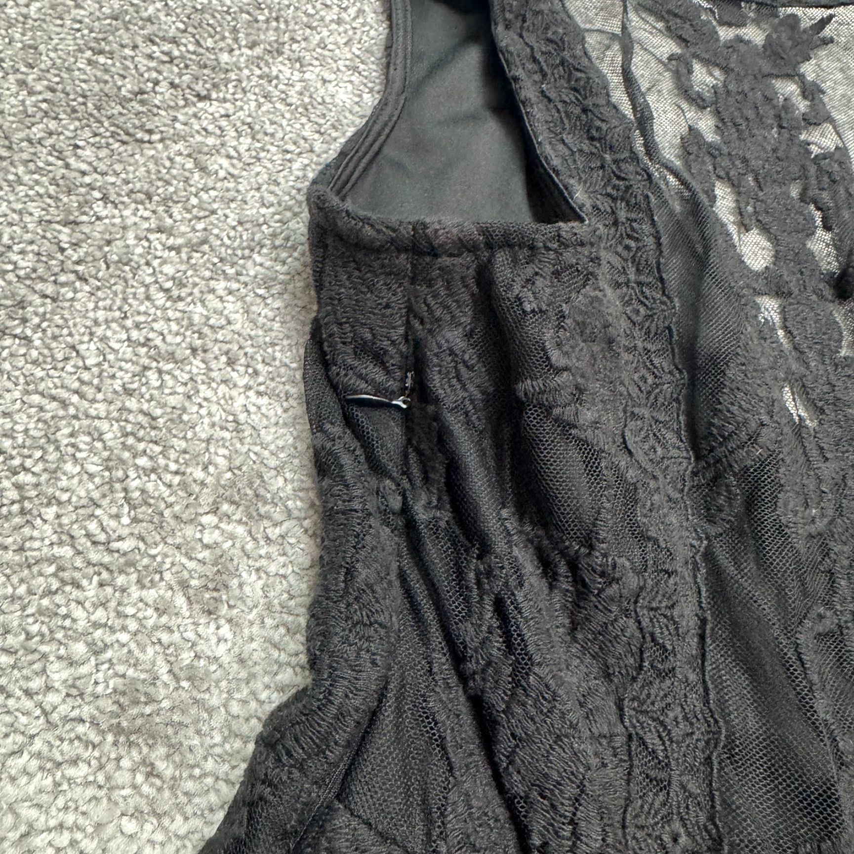 Vintage Wishlist Embroidered Lace Fit & Flare V-Neck Mini Dress Womens Small Black LBD Size S / US 4 / IT 40 - 5 Thumbnail