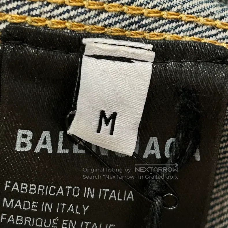 Balenciaga Denim Zipper Destroyed Loose Jacket