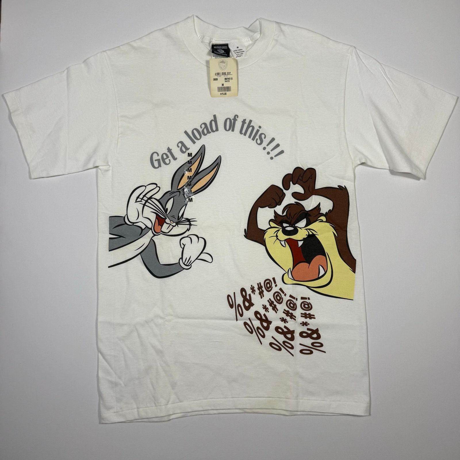 Warner Bros Vintage 90s Looney Tunes Bugs Bunny & Taz T-Shirt Deadstock Size US M / EU 48-50 / 2 - 1 Thumbnail
