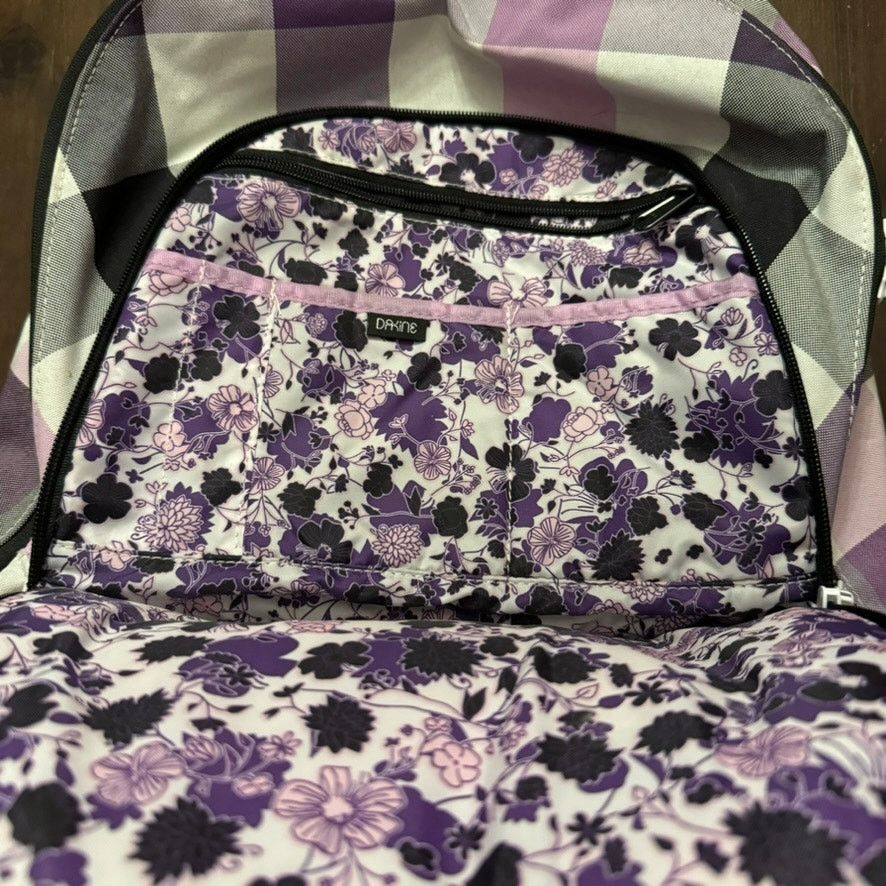Dakine Dakine Purple Plaid Backpack Floral Lining Laptop Sleeve Size ONE SIZE - 6 Thumbnail