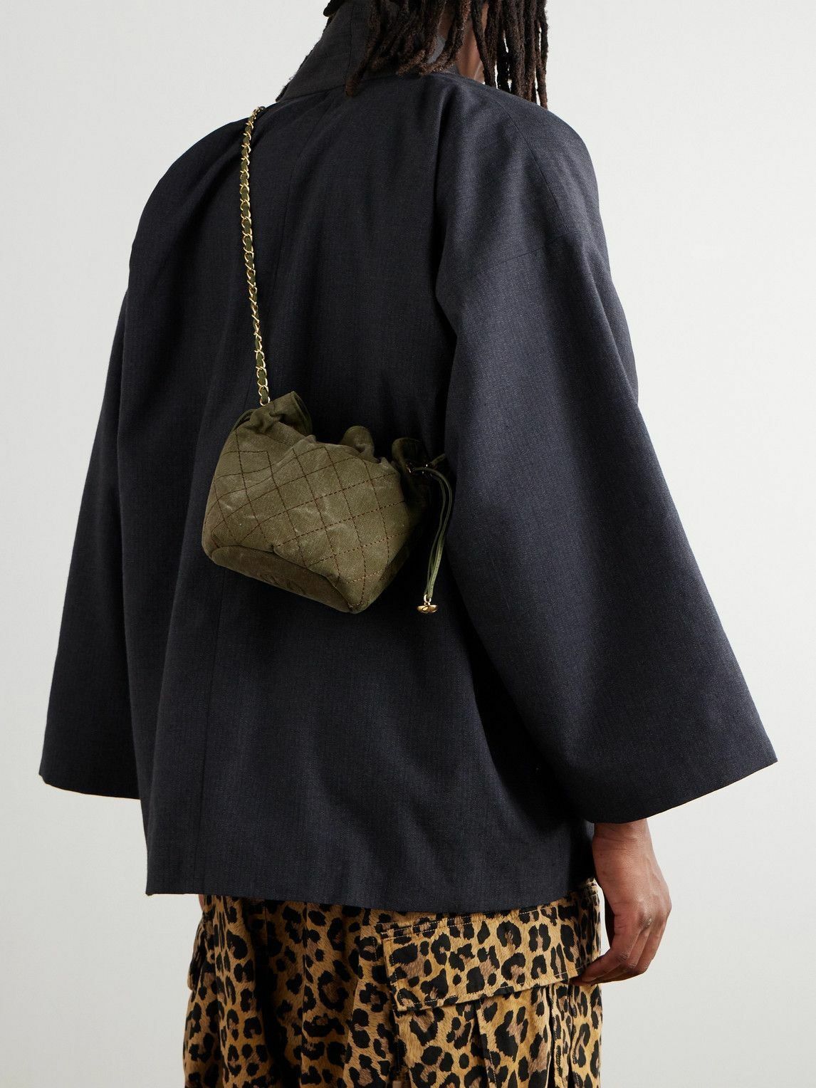 READYMADE READYMADE Quilted Embellished Military Canvas Crossbody Bag Size ONE SIZE - 7 Thumbnail