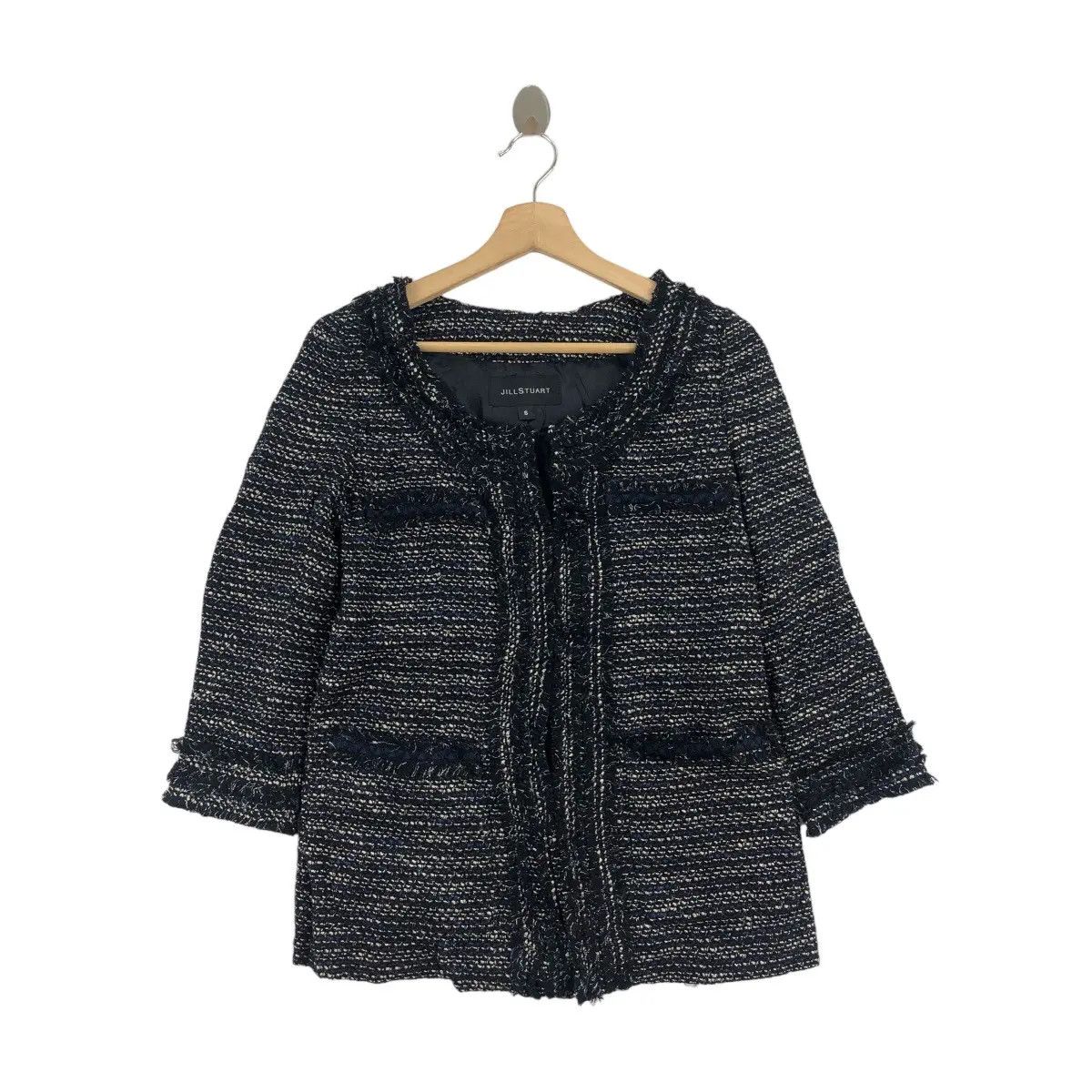 Jil Stuart Vintage JILL STUART NY New York Houndstooth Tweed Jacket Size S / US 4 / IT 40 - 1 Thumbnail