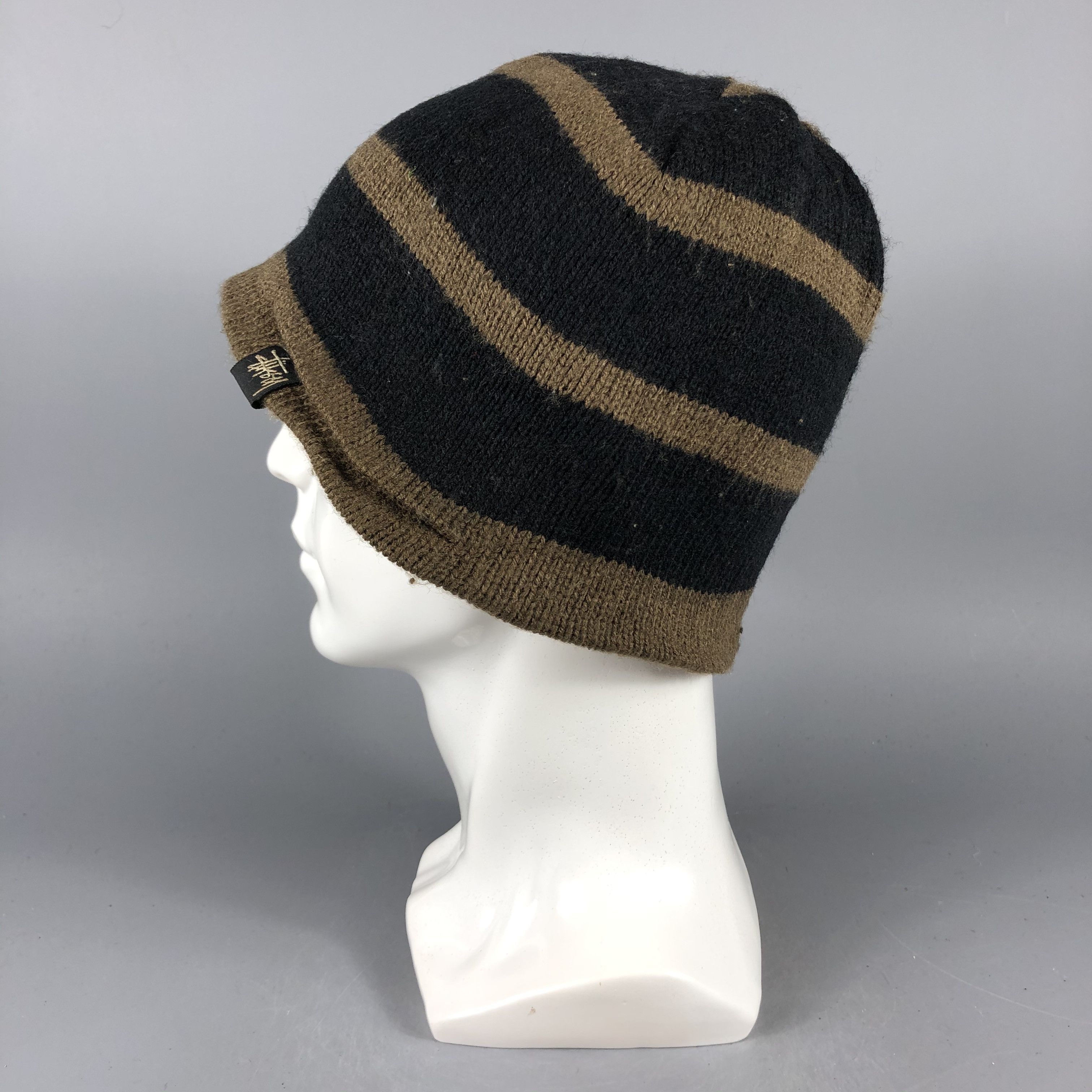 Stussy × Vintage Stussy Reversible Stripe Beanie Snow Hat Snow Cap -D821 Size ONE SIZE - 7 Thumbnail