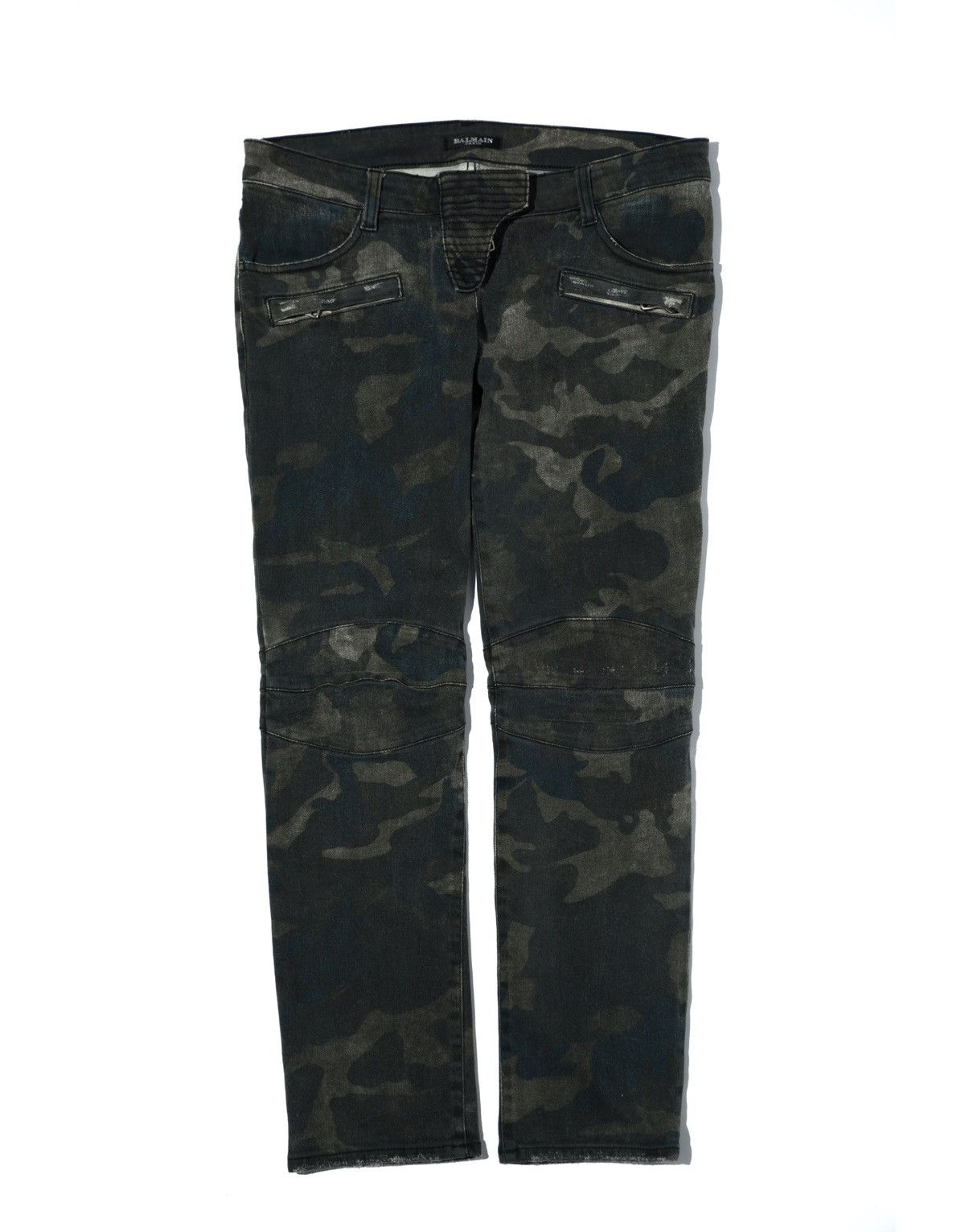 Balmain Balmain SS10 Skinny Low Waist Camo Biker Jeans by Decarnin Size US 30 / EU 46 - 1 Thumbnail