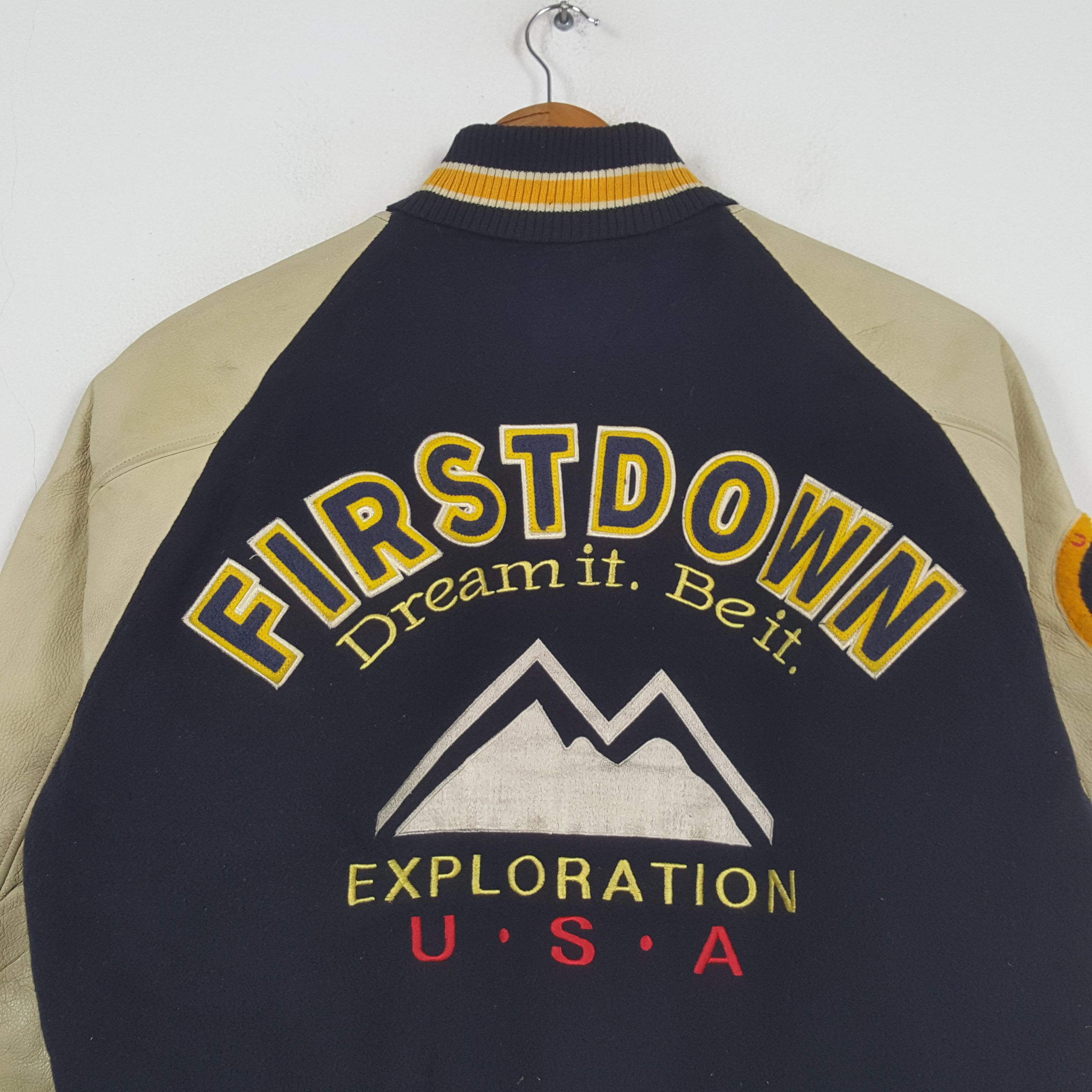 Vintage Vintage FIRST DOWN Streetwear Varsity Jacket C291N34 Size US XL / EU 56 / 4 - 2 Thumbnail