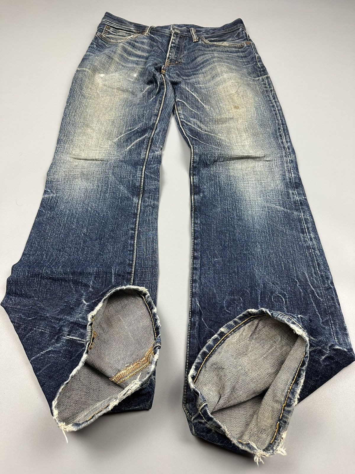 Japanese Brand Vintage Mabo International Whiskered Flared Denim Size US 31 - 7 Thumbnail