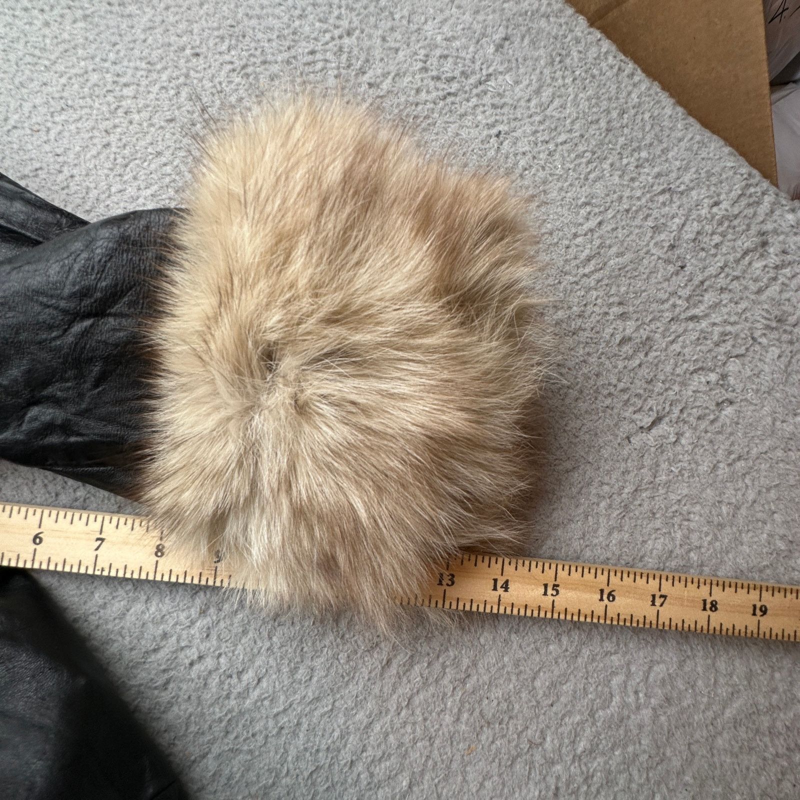 Vintage Vintage 60s 70s Black Leather Fox Fur Swing Coat Womens Size L / US 10 / IT 46 - 5 Thumbnail