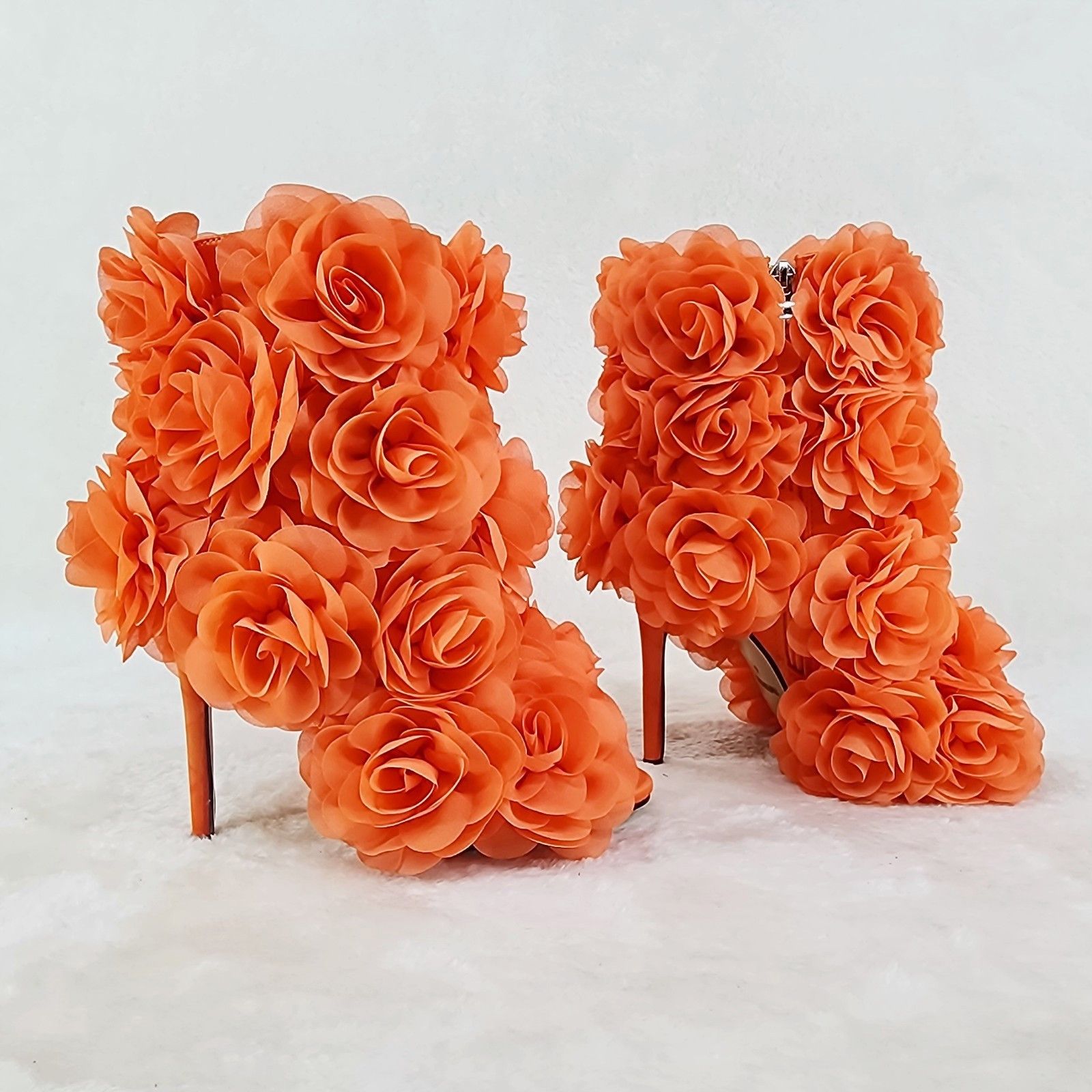 Other Beauty 3D Flowers Floral 4" High Heel Xoanna Elegant Ankle B Size US 10 / IT 40 - 4 Thumbnail