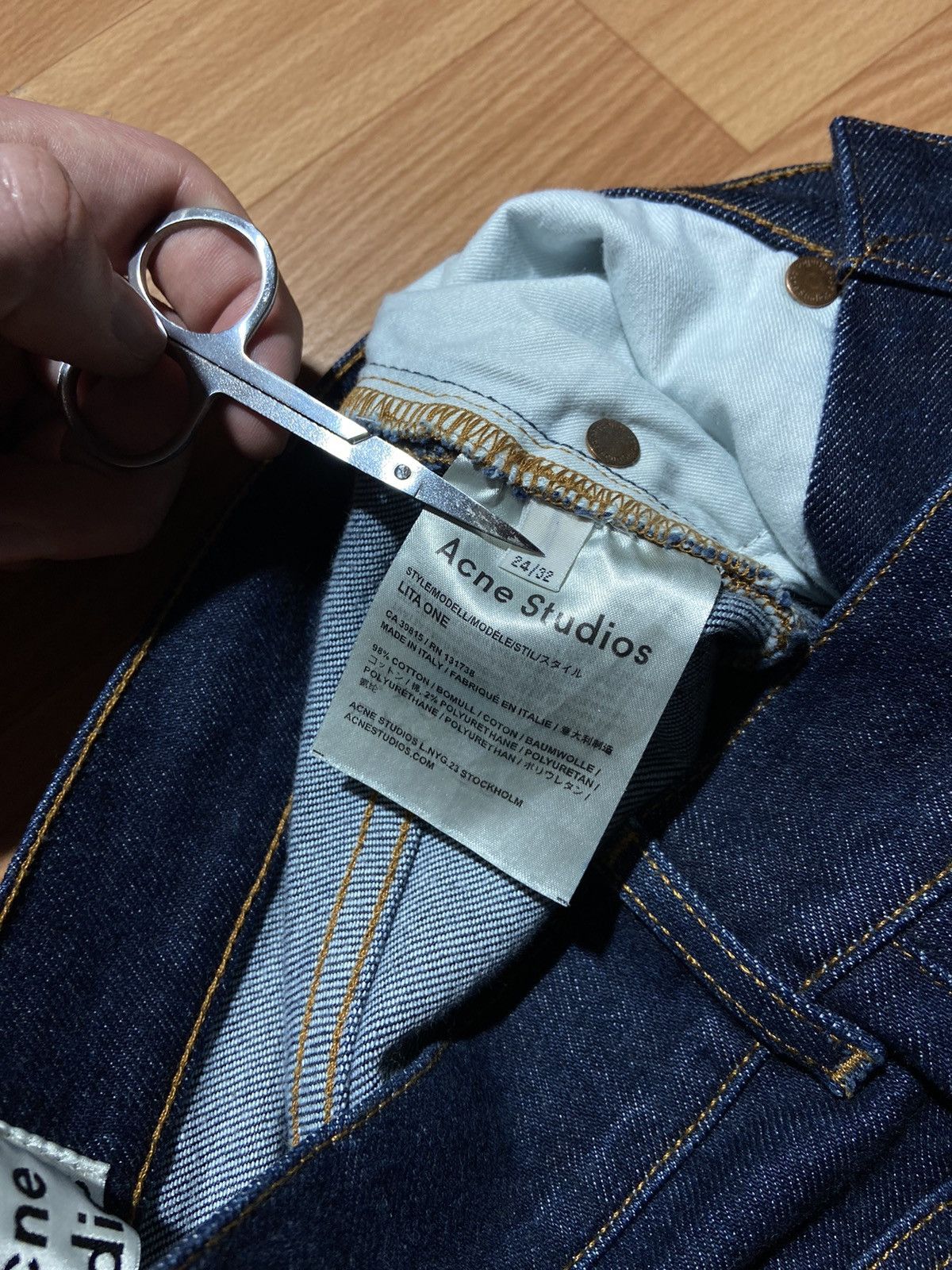 Acne Studios × Designer Acne Studios Jeans Dark Blue Denim Pants Italy Brand Size 24" / US 00 / IT 34 - 10 Thumbnail