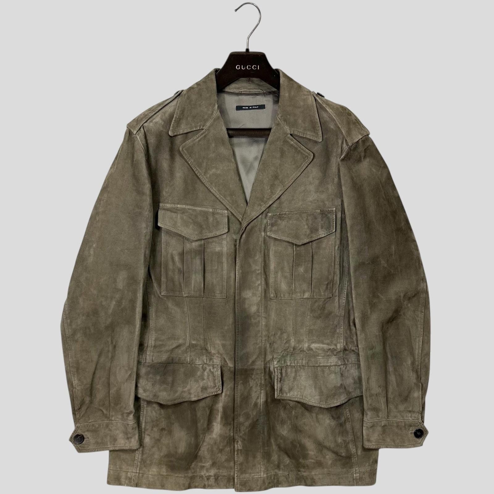 Gucci Gucci Tom Ford FW03 Suede Leather Western Military Jacket L Size US L / EU 52-54 / 3 - 1 Thumbnail