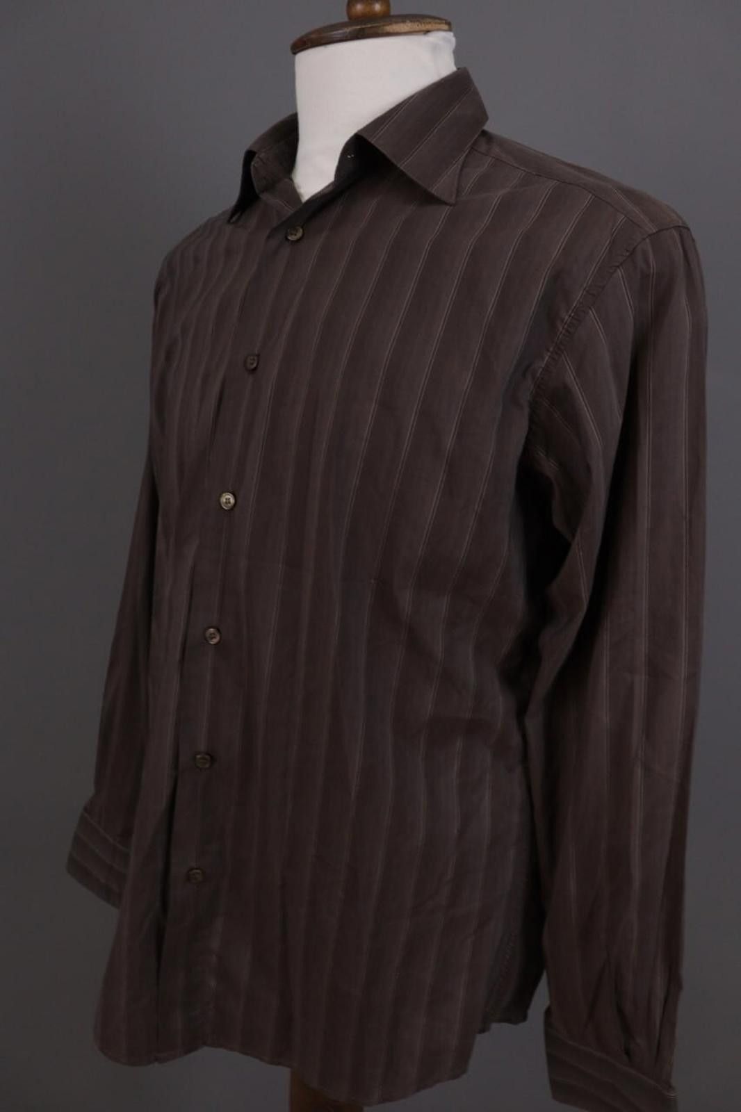 Ermenegildo Zegna Zegna Brown City Button Down Shirt Size 42 / 16 1/2 Size US M / EU 48-50 / 2 - 6 Thumbnail