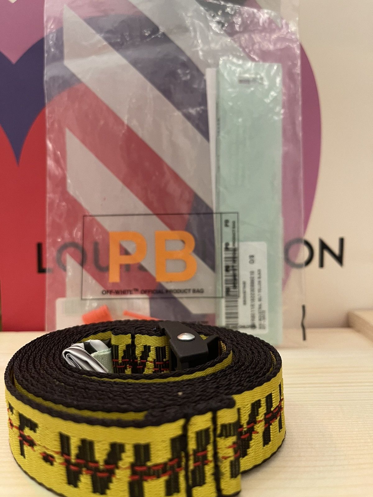 image of Off White Off-White Industrial Belt (Small) in Yellow, Men's