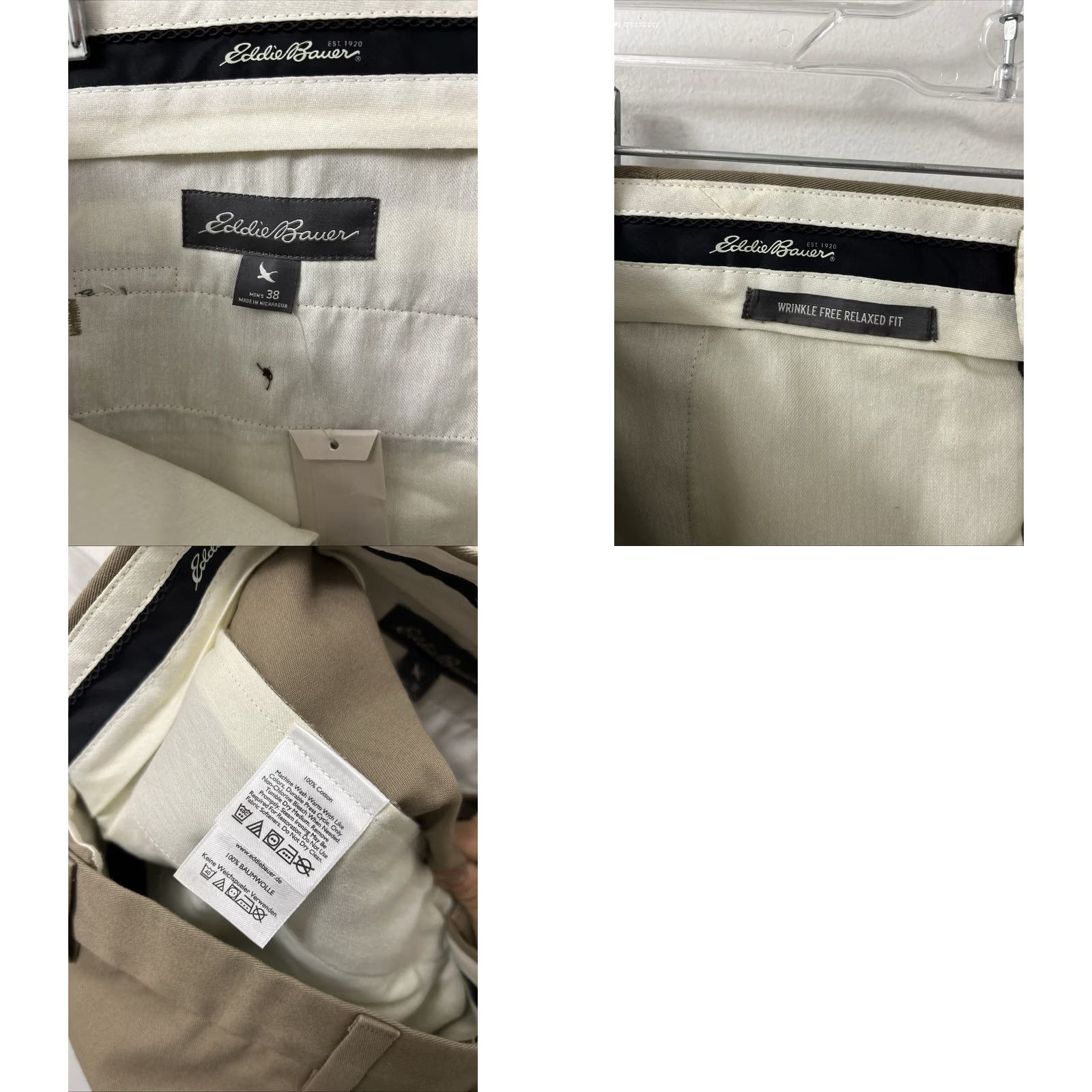 Eddie Bauer Eddie Bauer Chino Pants Mens 38x34 Tan Khaki Relaxed Fit Wrinkle Free NWT Travel Casual Workwear 5-Pocket Reg Pants Boys Mens Size US 38 / EU 54 - 9 Thumbnail