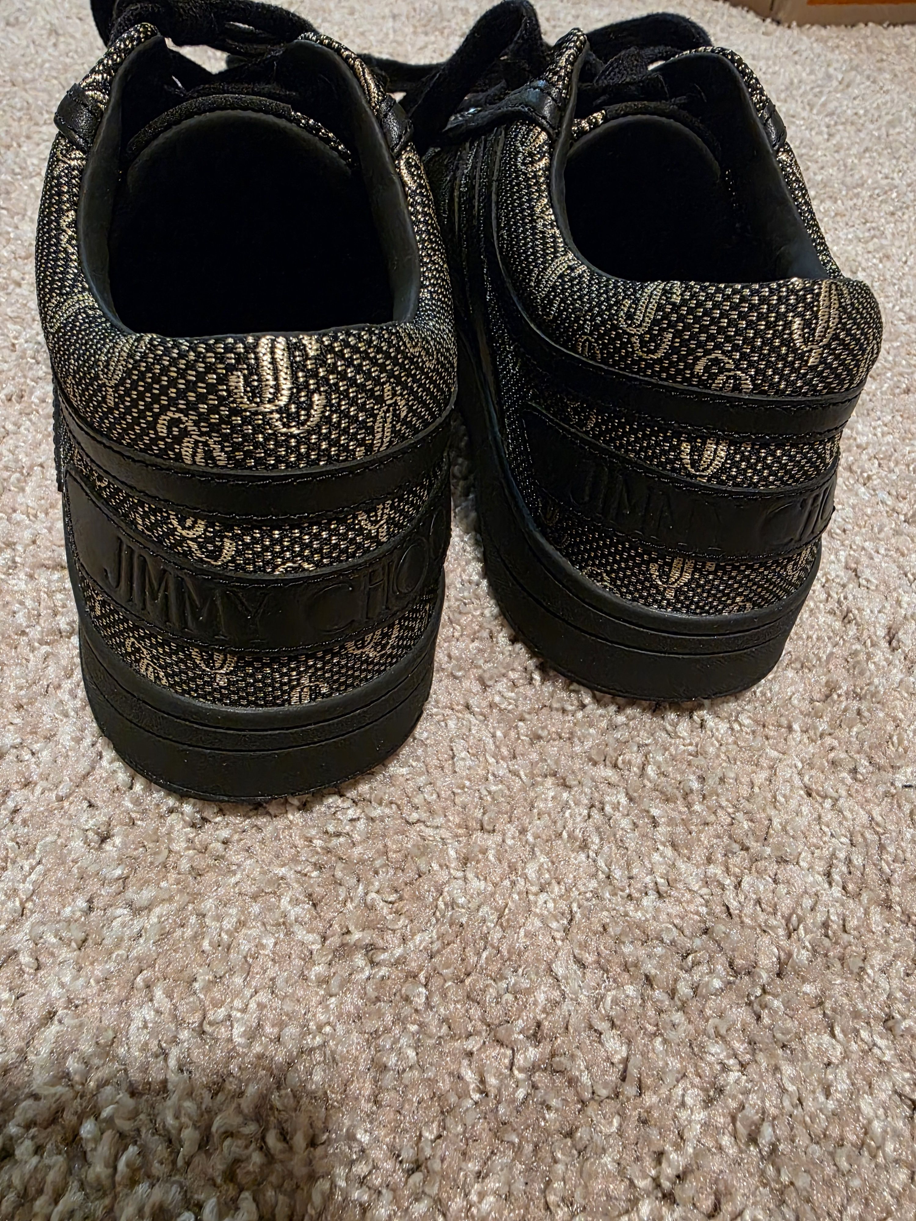 Jimmy Choo Jimmy Choo: Black/Gold Monogram Sneakers (BRAND NEW) Size US 9 / EU 42 - 11 Thumbnail