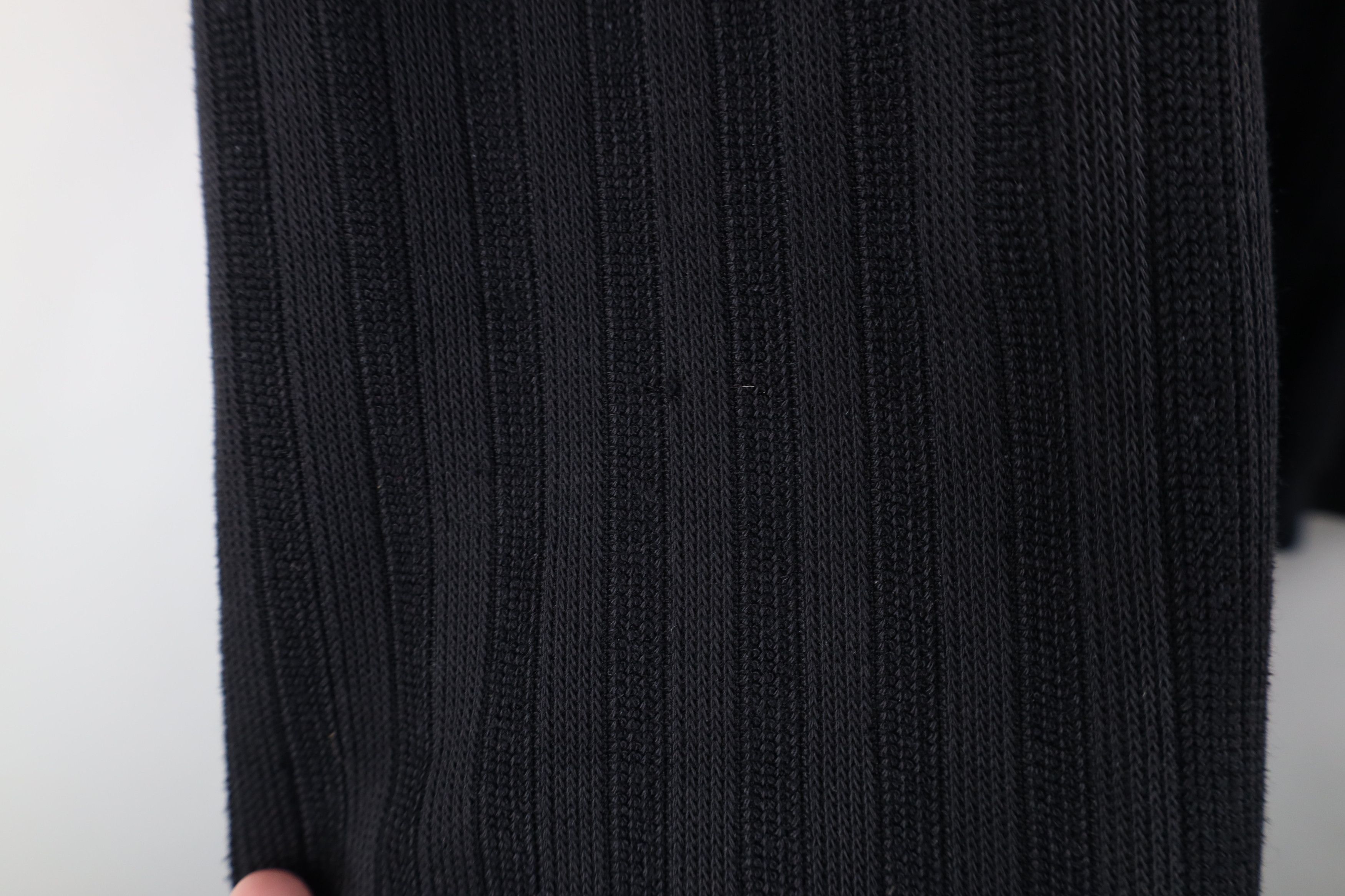 Vintage Vintage 90s Streetwear Ribbed Knit Pullover Polo Shirt Black Size US XL / EU 56 / 4 - 9 Thumbnail