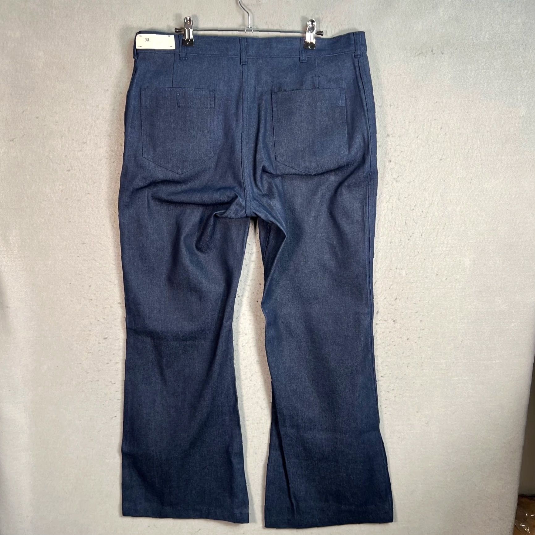 Vintage VINTAGE US Navy Mens 36R Seafarer Denim Utility Flare Leg Trousers NEW! Pants Mens 36R Blue Cotton Blend Flared Denim Dress Pants 28in Inseam Size US 36 / EU 52 - 2 Thumbnail