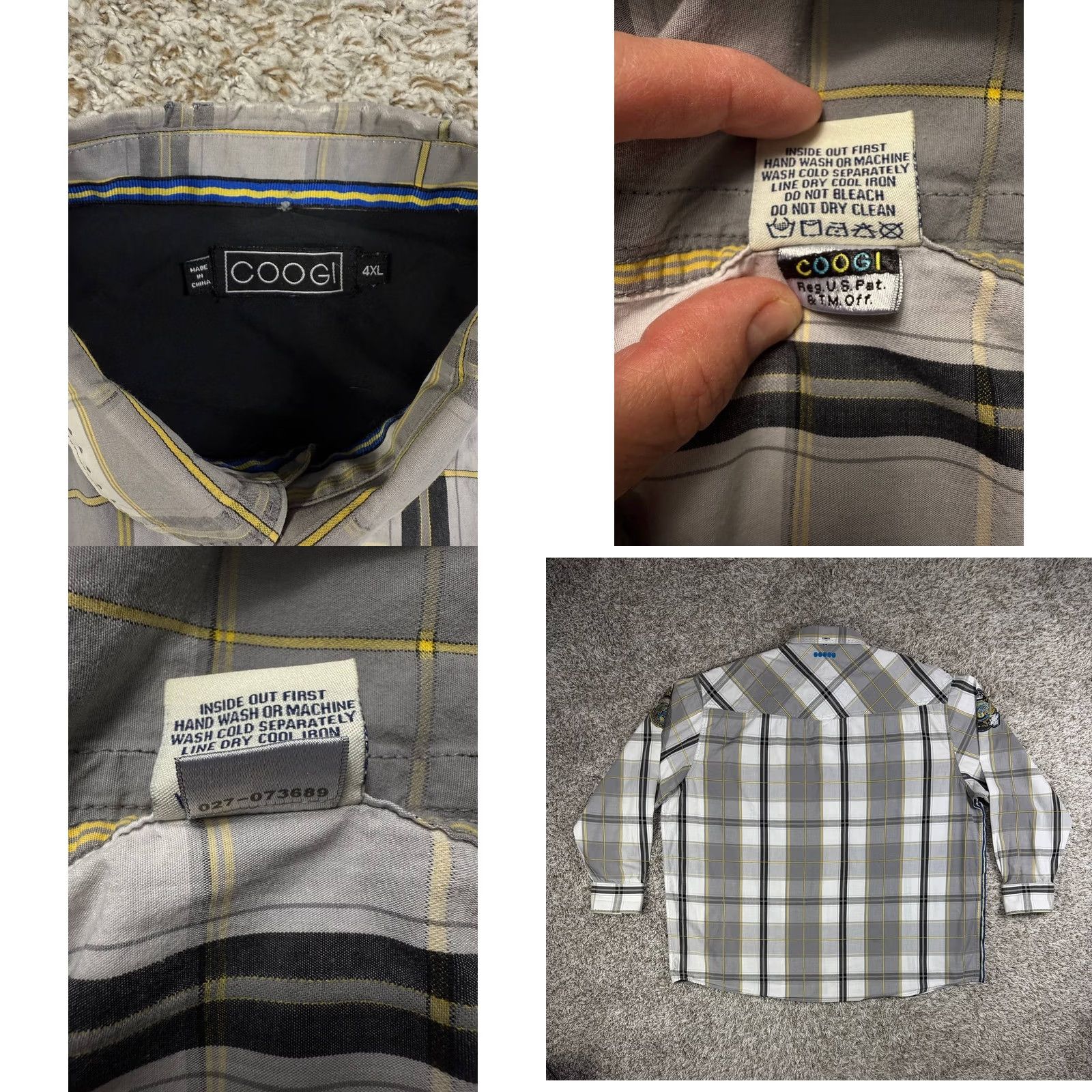 Coogi COOGI Button Down Plaid Shirt Men's Size 4XL Patch Multicolor Size US XXL / EU 58 / 5 - 8 Thumbnail