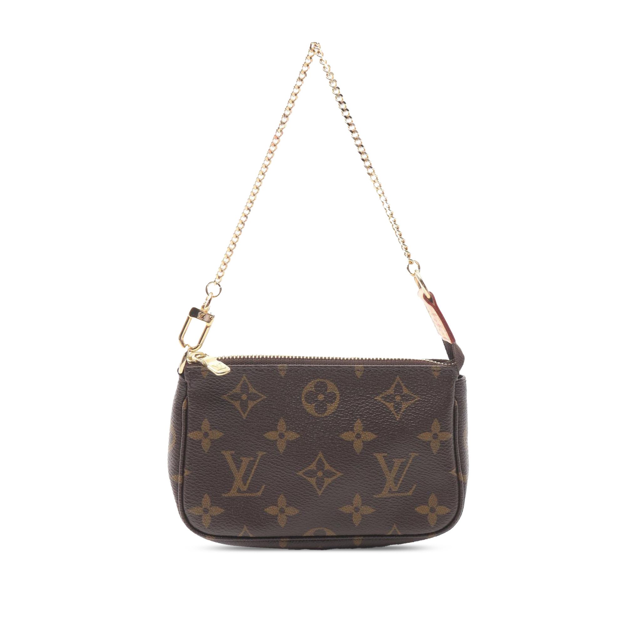 Louis Vuitton Louis Vuitton LOUIS VUITTON Mini Pochette Accessoires Handbag M58009 Monogram PVC coated canvas leather Brown Used Women Size ONE SIZE - 1 Thumbnail