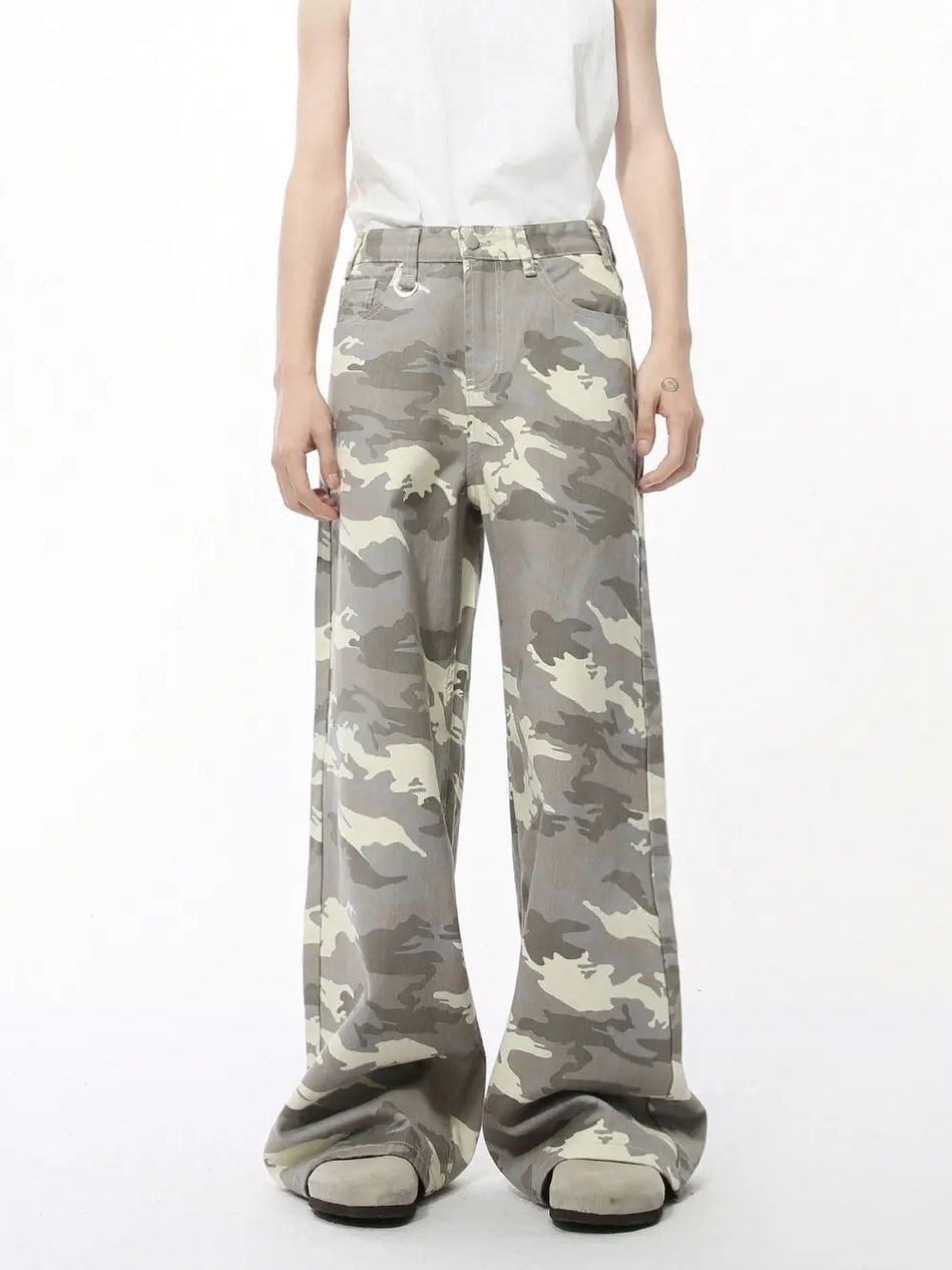 Japanese Brand Retro camouflage high street wide leg jeans Size US 32 / EU 48 - 5 Thumbnail