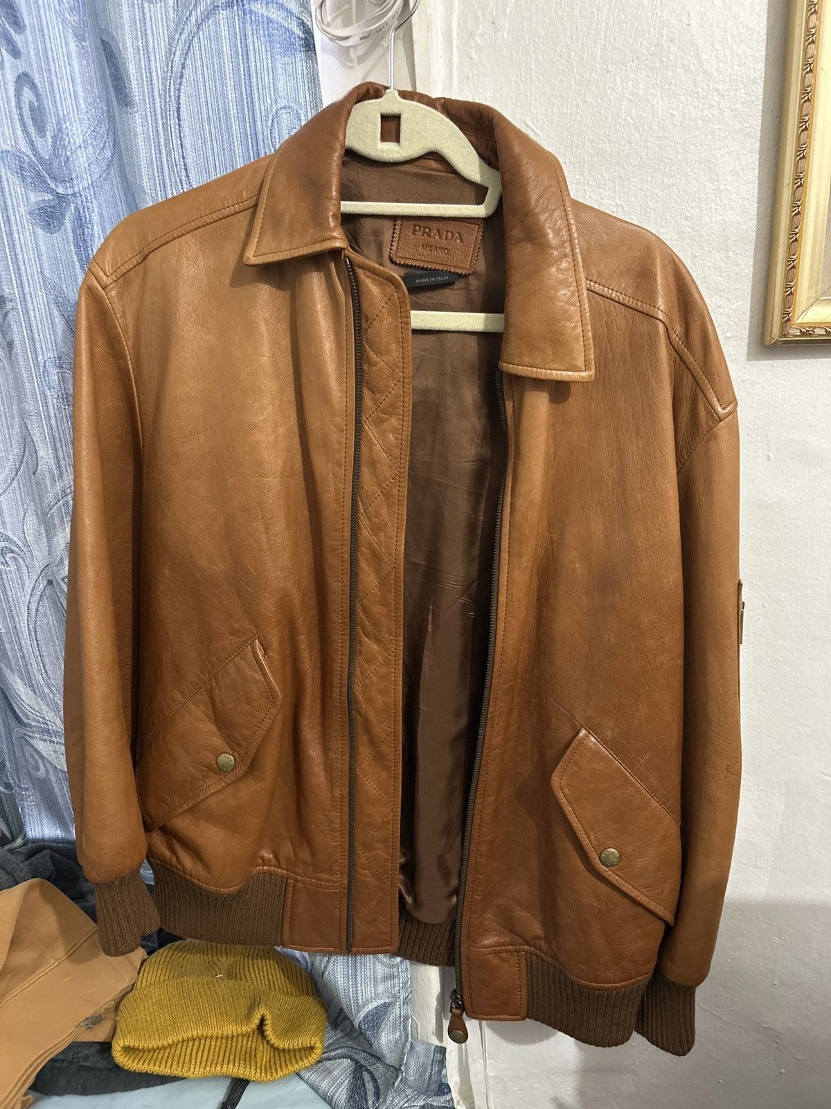 Prada Oversized nappa leather bomber jacket Size US S / EU 44-46 / 1 - 1 Thumbnail