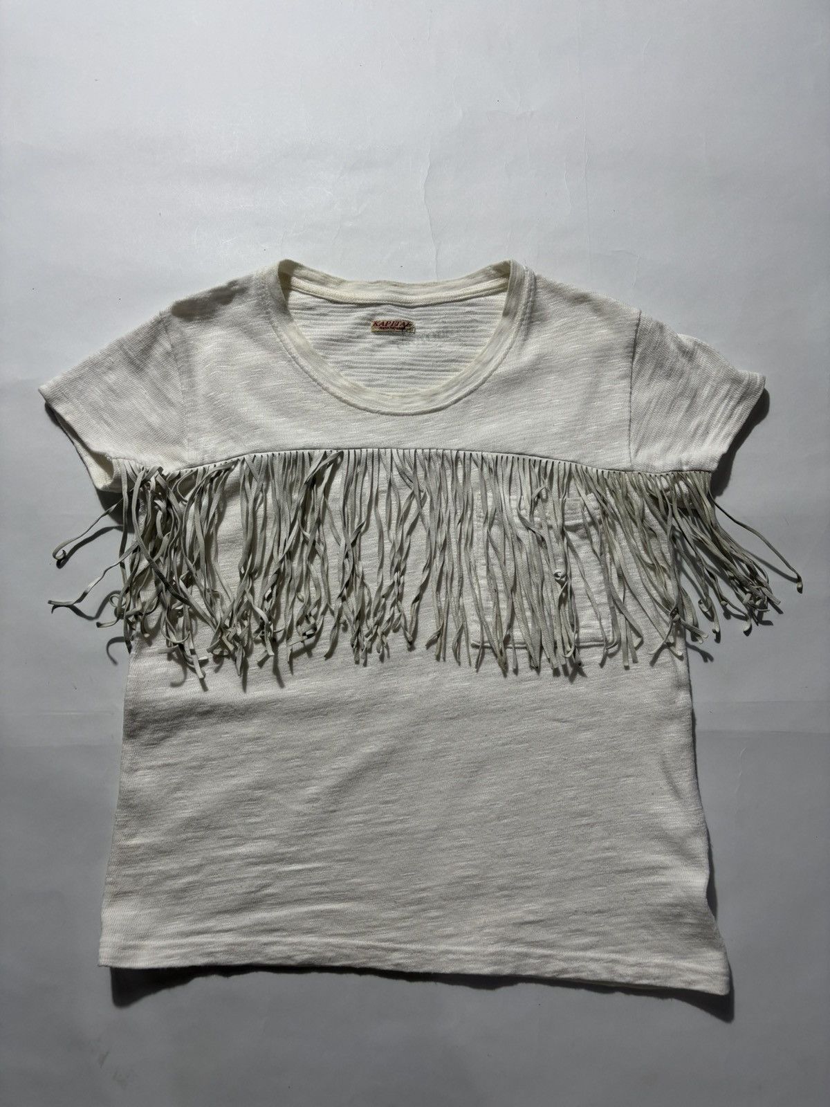 Kapital 00’S RARE KAPITAL LEATHER FRINGE POCKET TEE Size XS / US 0-2 / IT 36-38 - 1 Thumbnail