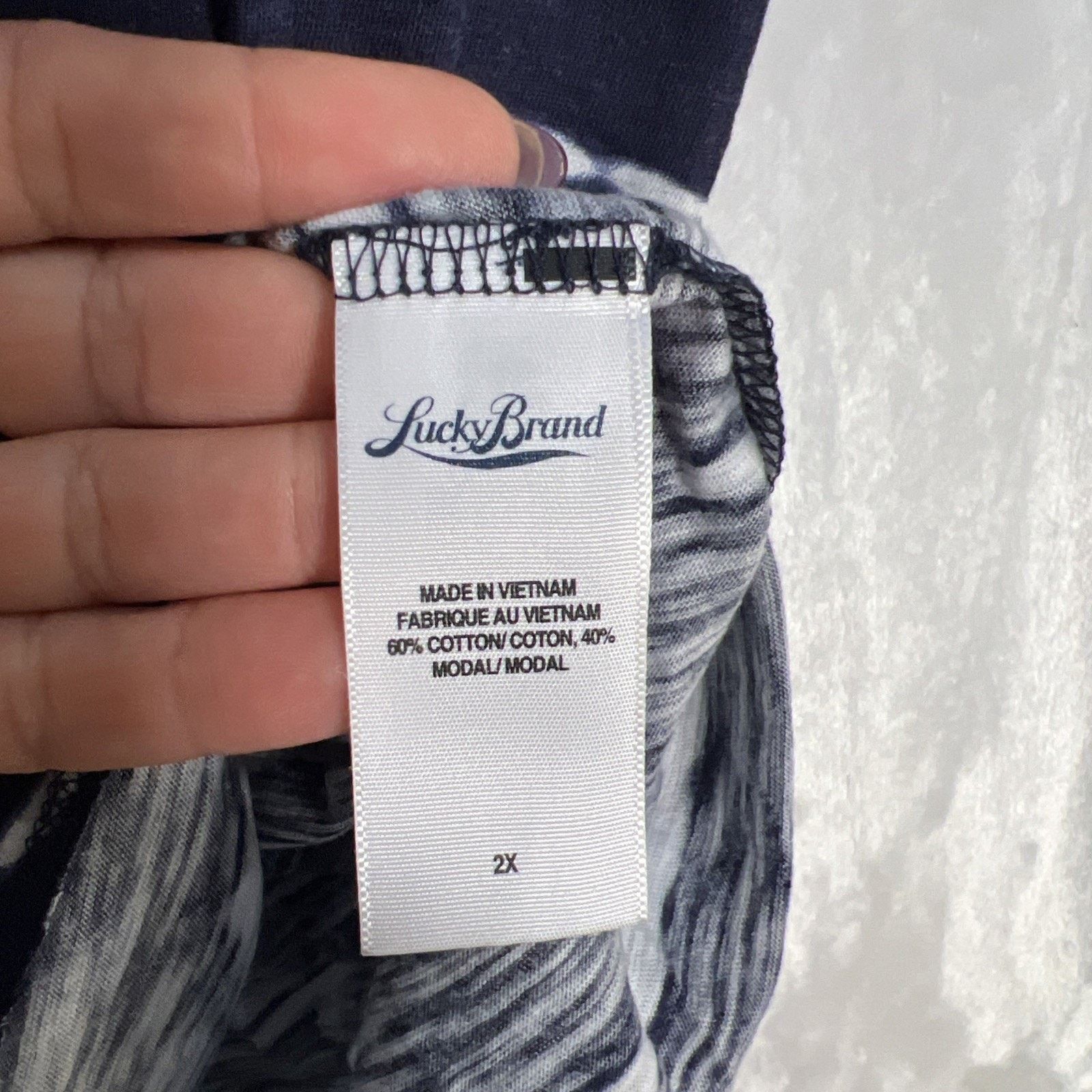 Lucky Brand Lucky Brand Live in Love Blouse 2X Embroidered Striped Blue Size XXL / US 16-18 / IT 52-54 - 5 Thumbnail