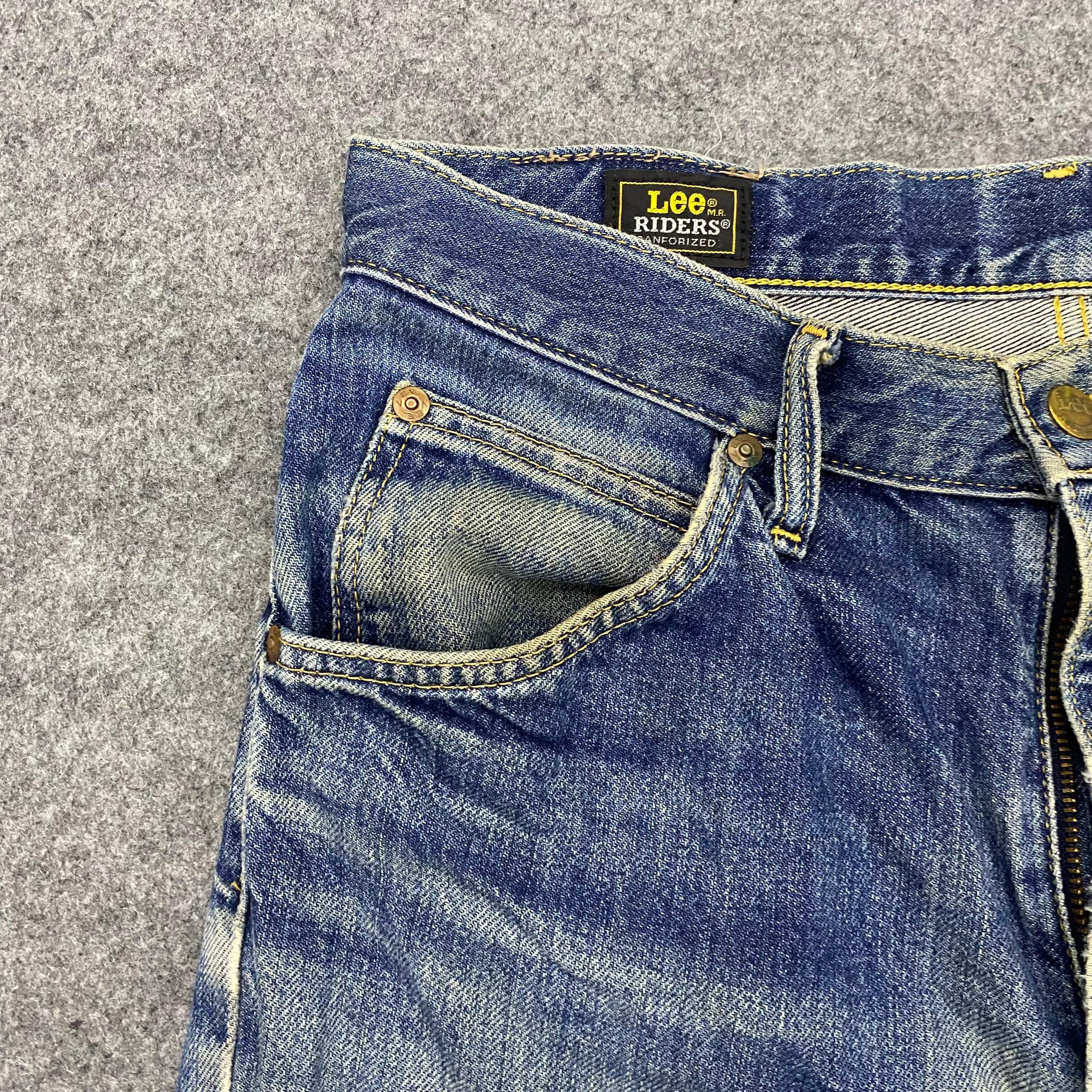 If Six Was Nine 💥Flare💥Vintage Lee Riders Distressed Denim Size US 32 / EU 48 - 12 Thumbnail