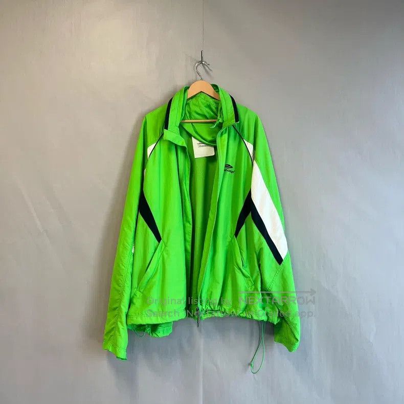 Balenciaga 3B color-block sports green jacket embroidered