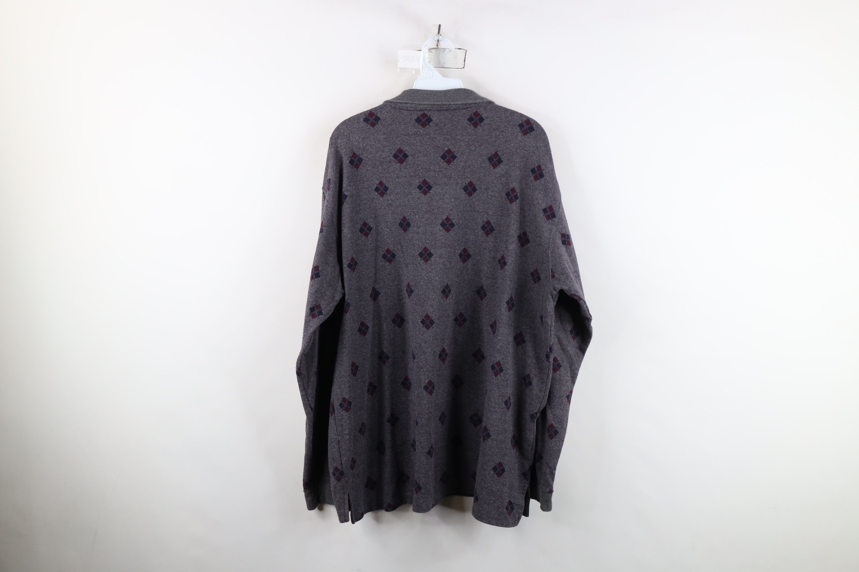 Eddie Bauer Vintage 90s Eddie Bauer Argyle Knit Long Sleeve Polo USA Size US L / EU 52-54 / 3 - 8 Thumbnail