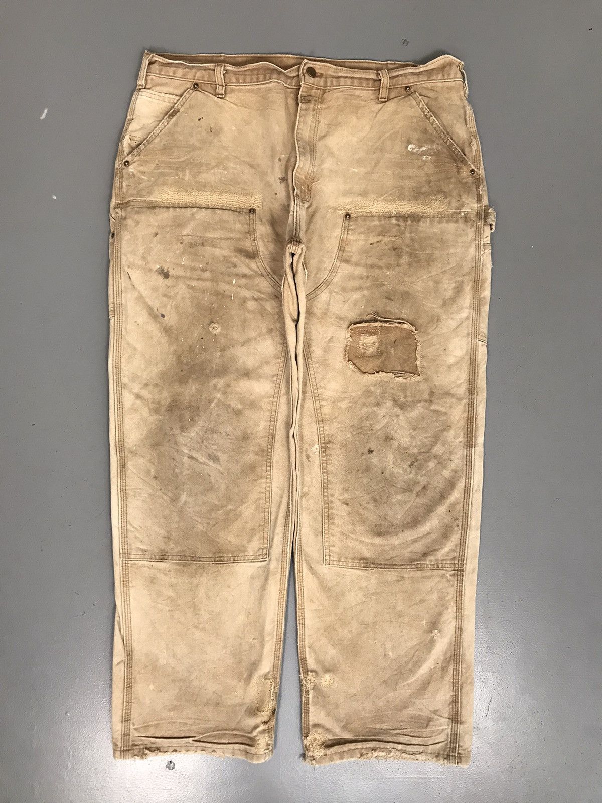 image of Carhartt B01 Brn Double Knee Denim in Beige, Men's (Size 40)