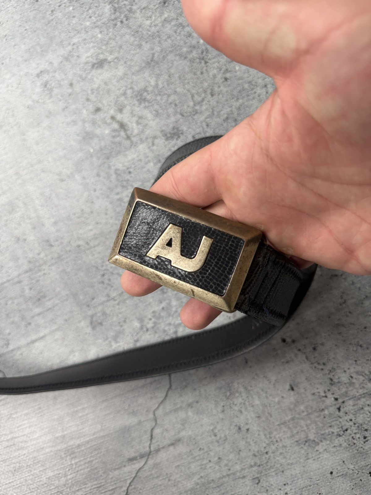 Armani Armani Jeans Leather Belt - Black Size 34 - 6 Thumbnail
