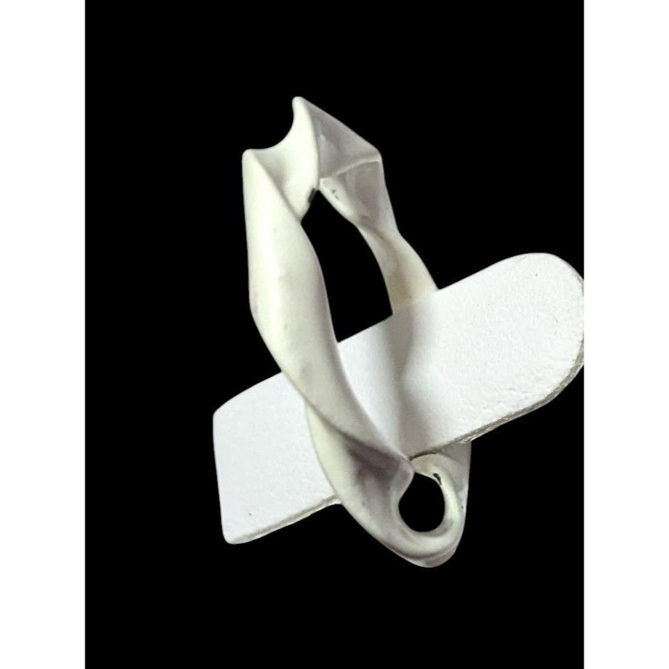 Other Abstract White Enamel Coated Art Ring Size 5 1/2 Size ONE SIZE - 10 Thumbnail