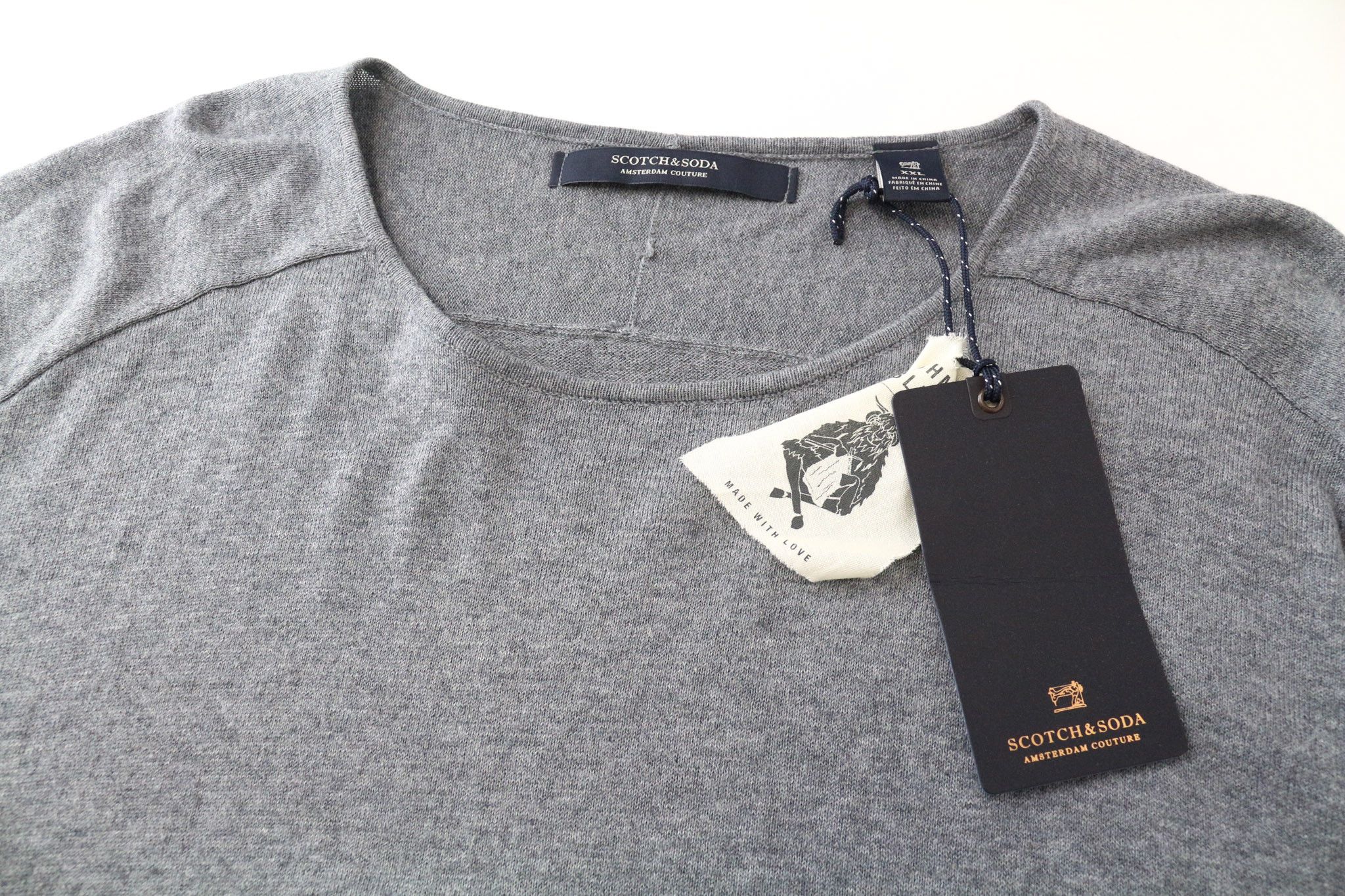Scotch & Soda AMS COUTURE 2XL Grey Cotton Cashmere Sweatshirt 75177 Size US XXL / EU 58 / 5 - 3 Thumbnail