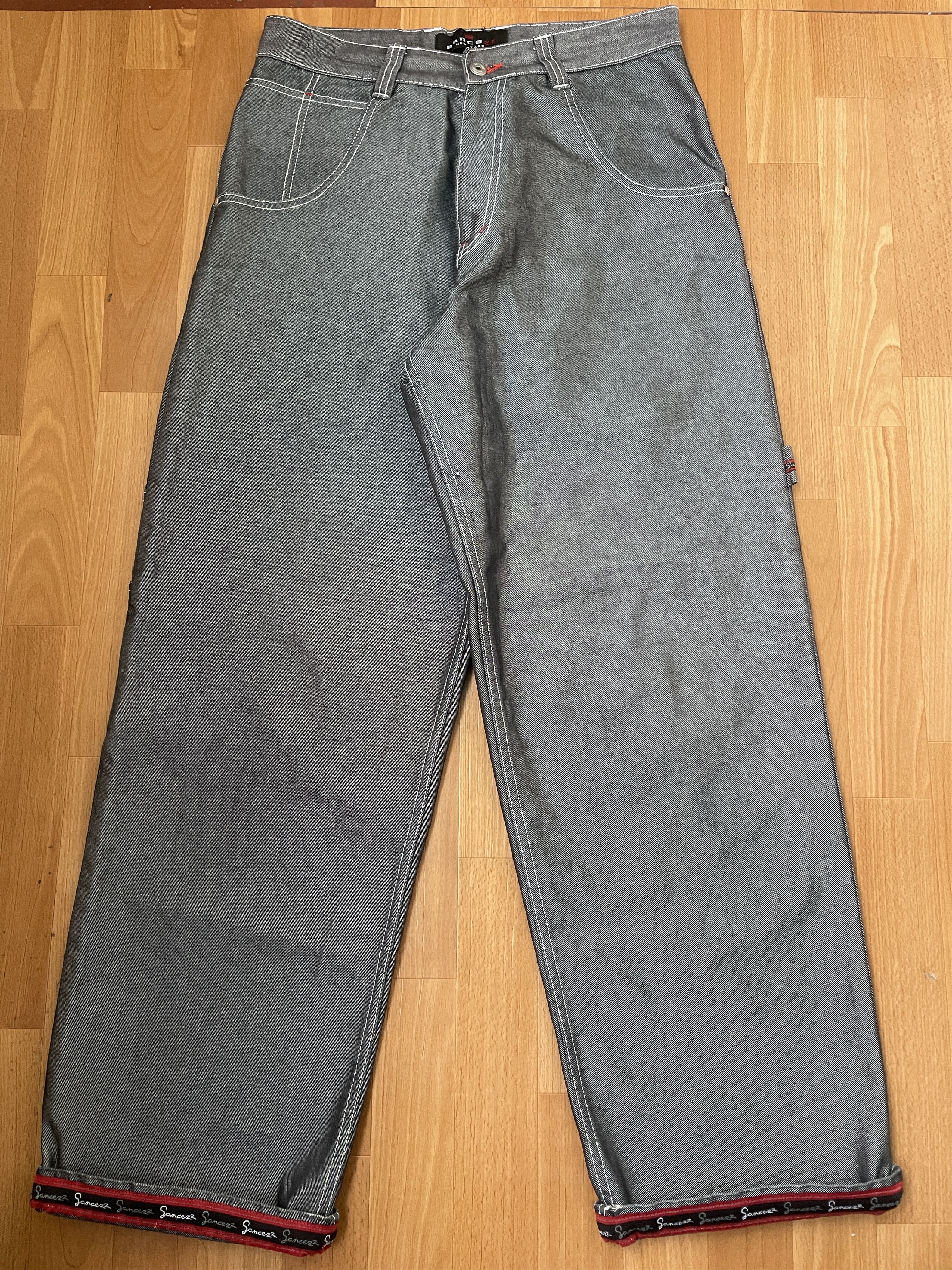 Other Sancezz jeans, shiny, vintage baggy, silver, metallic Y2K 32 Size US 32 / EU 48 - 3 Thumbnail