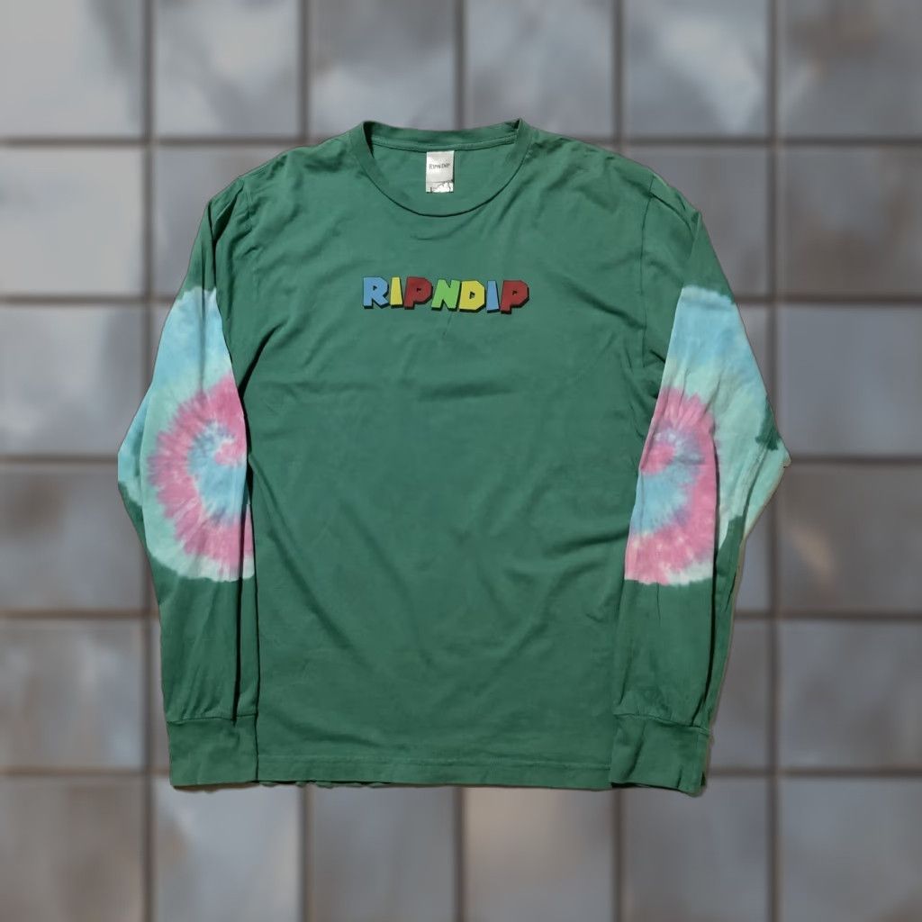 RIPNDIP RIPNDIP Lord Nermal Cat Super Mario Tie Dye Long Sleeve T-Shirt M Multicolor Mens Shirt Size US M / EU 48-50 / 2 - 1 Thumbnail